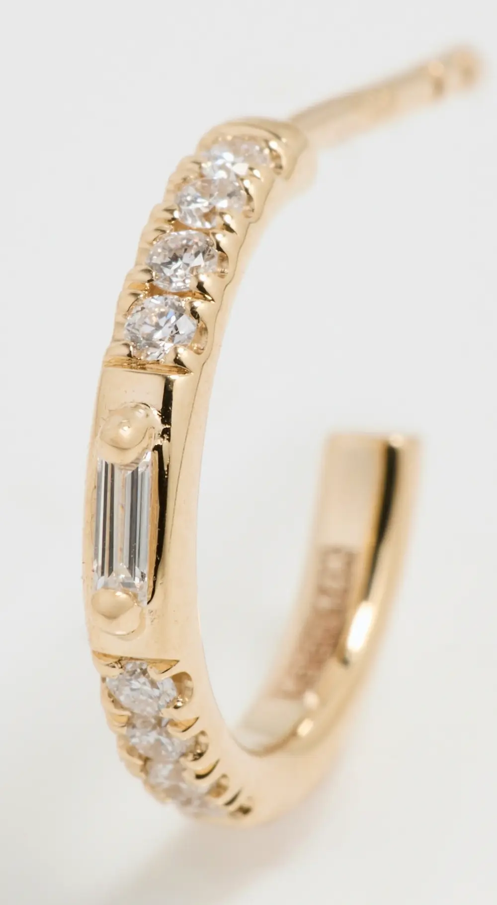 Kalan by Suzanne Kalan Mixed Diamond Center Baguette Hoops