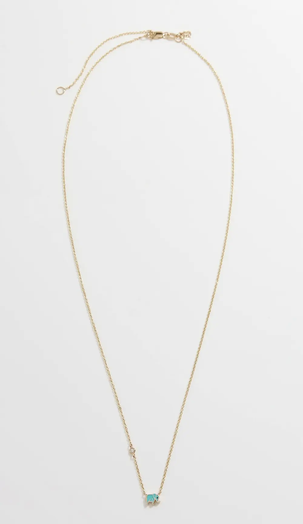 Sydney Evan 14k Mini Enamel Elephant Necklace