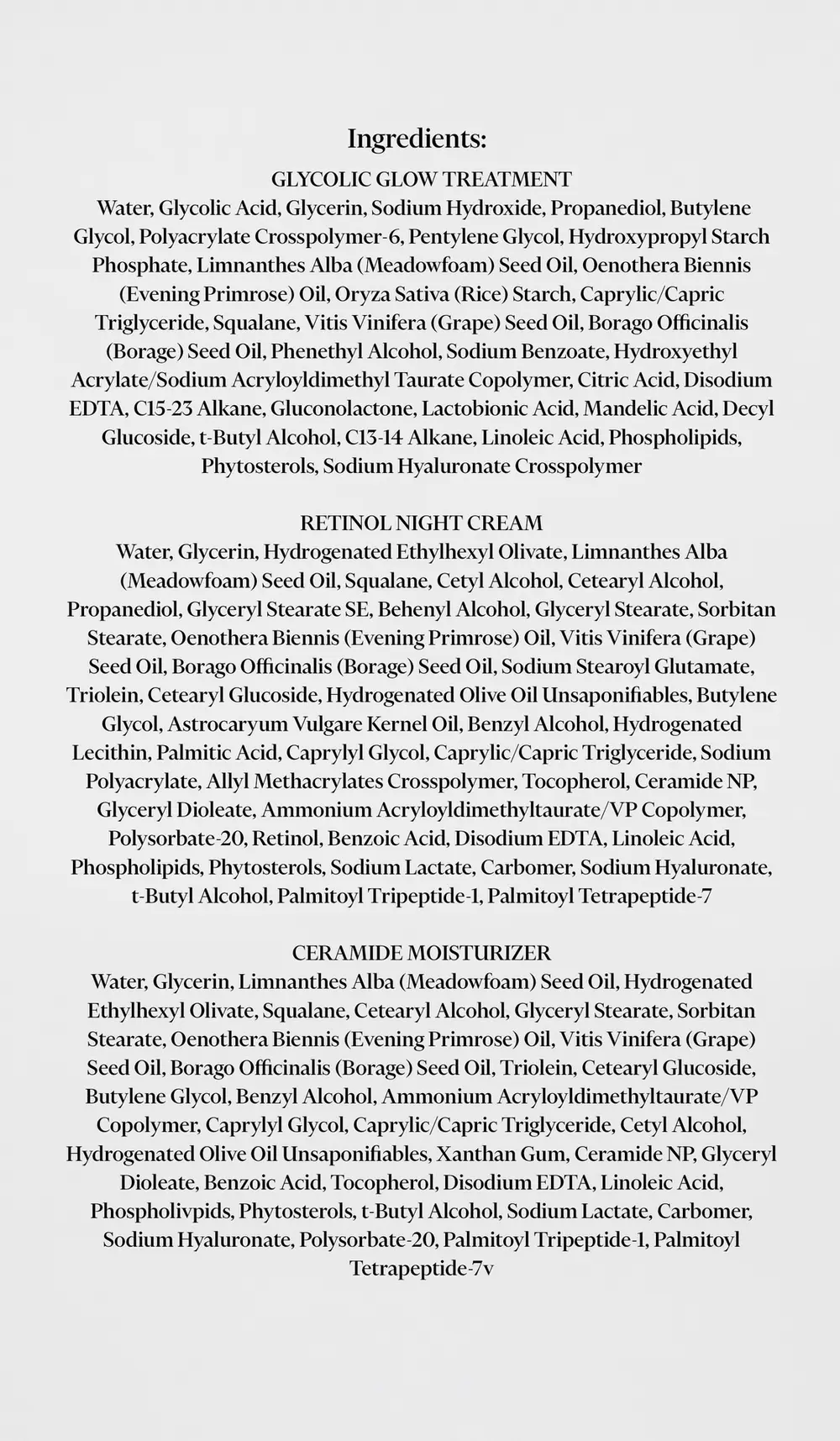 Fig.1 Skin Cycling Set (3 full-sized products)