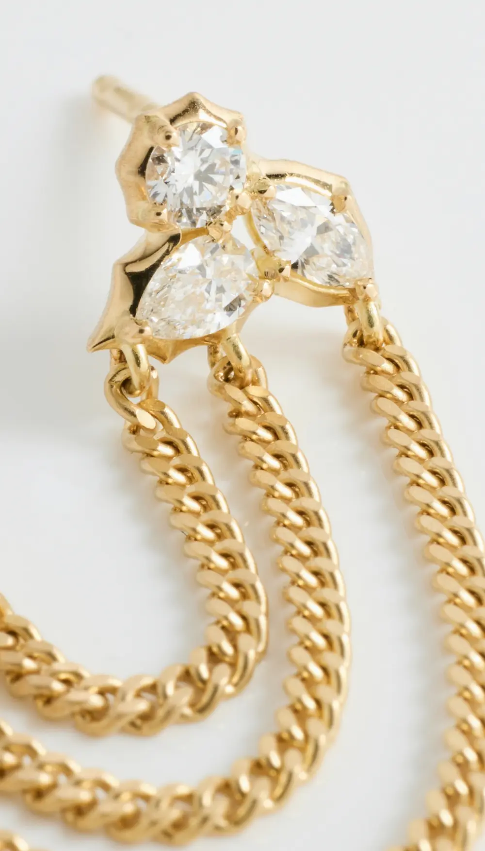 Jade Trau 18k Posey Duo Chain Single Earring