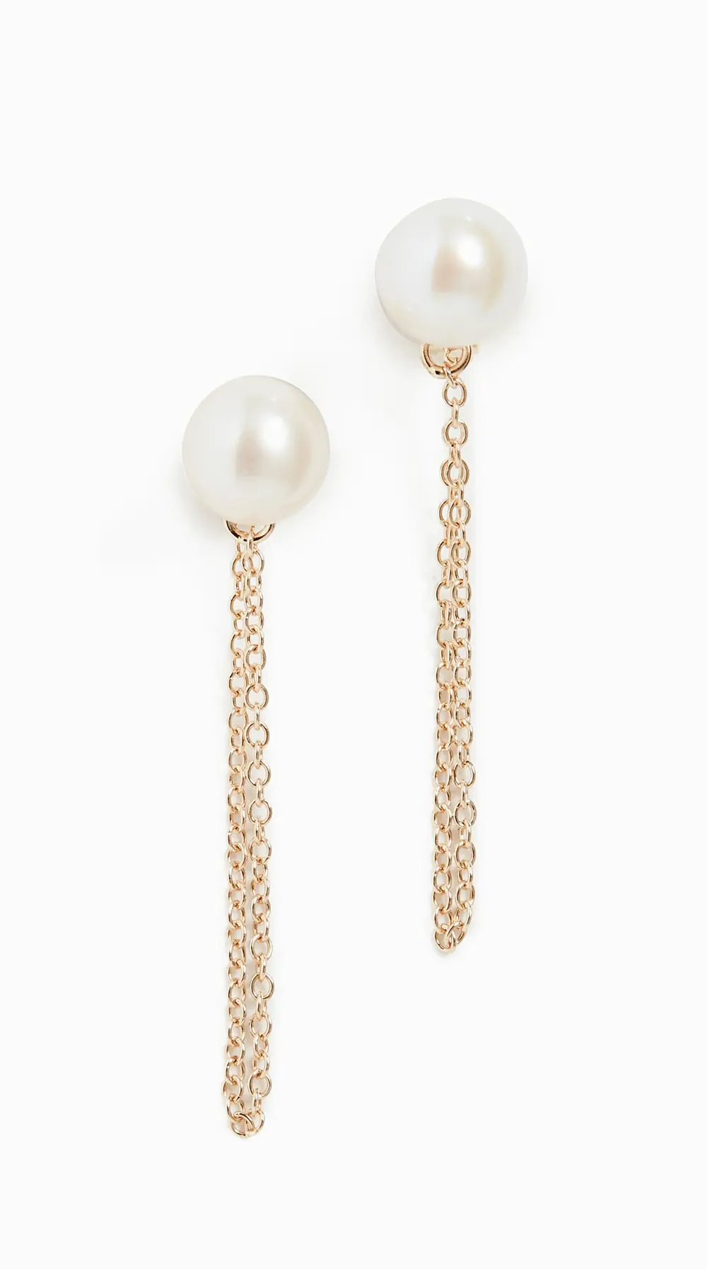 Mateo Pearl Stud with Chain Drop Earrings