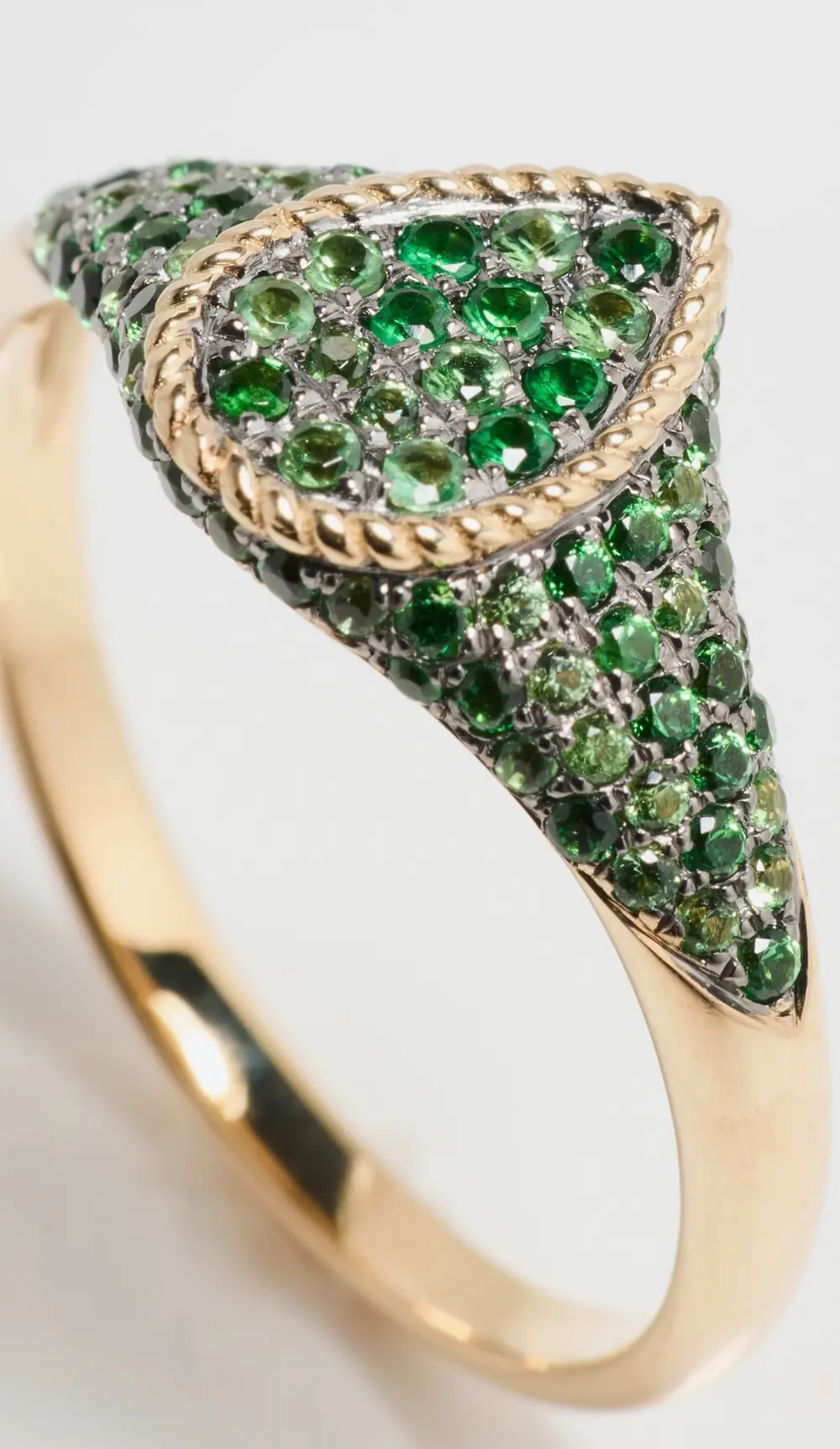 Yvonne Leon Baby Chevaliere Poire Multi Tsavorite Ring