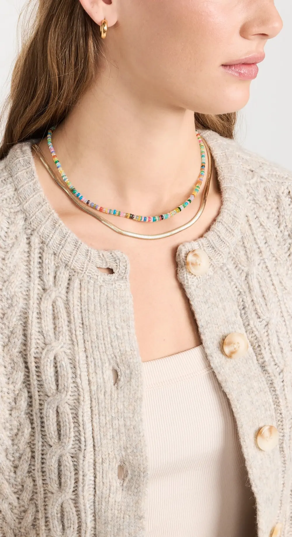 JIA JIA Rainbow Smooth Large Opal Necklace