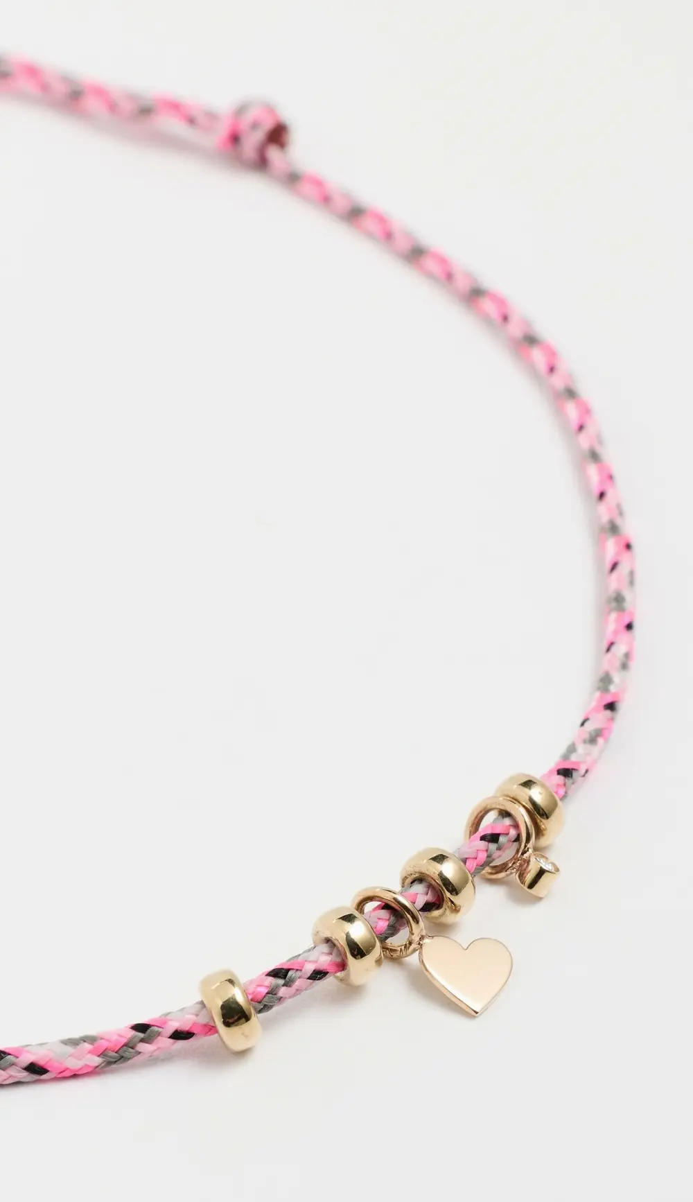 Zoe Chicco 14k Midi Bitty Heart Paracord Necklace