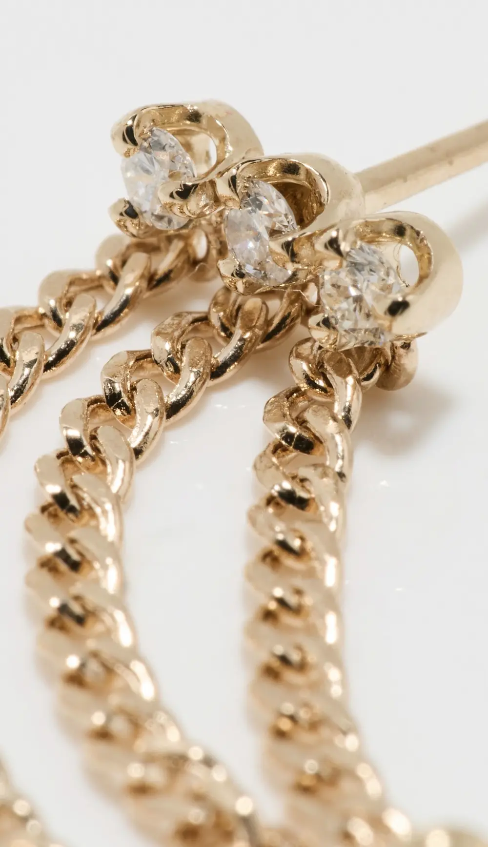 Zoe Chicco 14k Gold Diamond & Curb Chain Huggie Waterfall Earrings