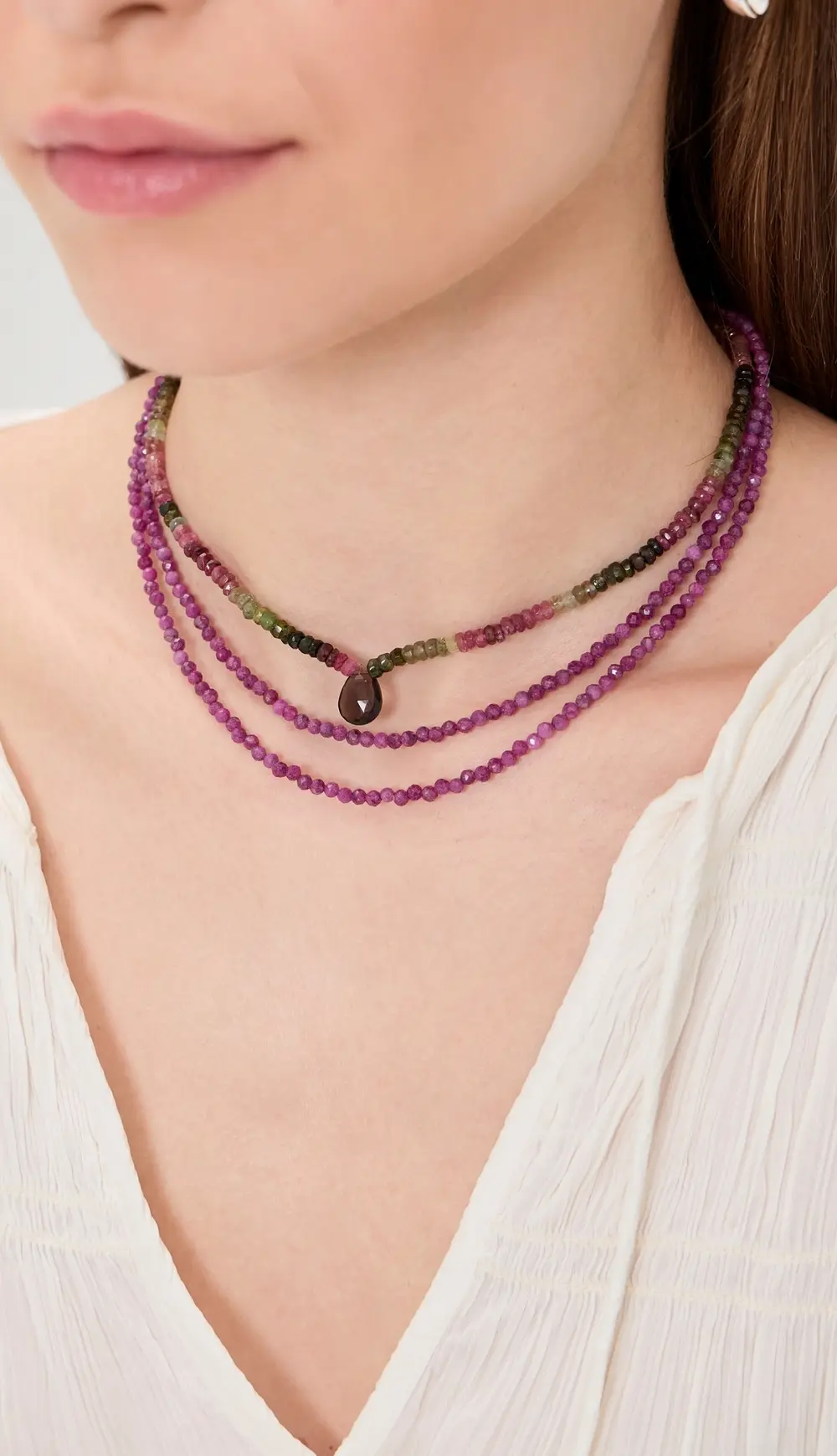 JIA JIA 14k July Ruby Double Long Necklace