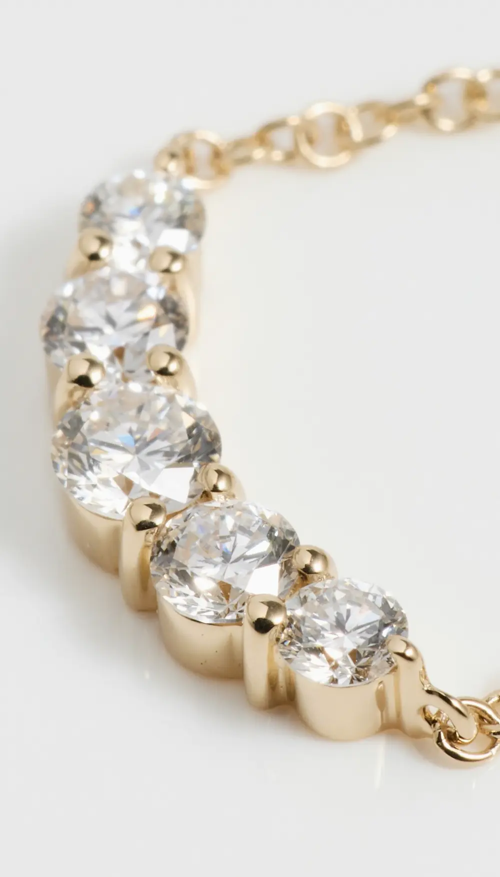 EF Collection 14k Gold Graduated Diamond Arc Necklace