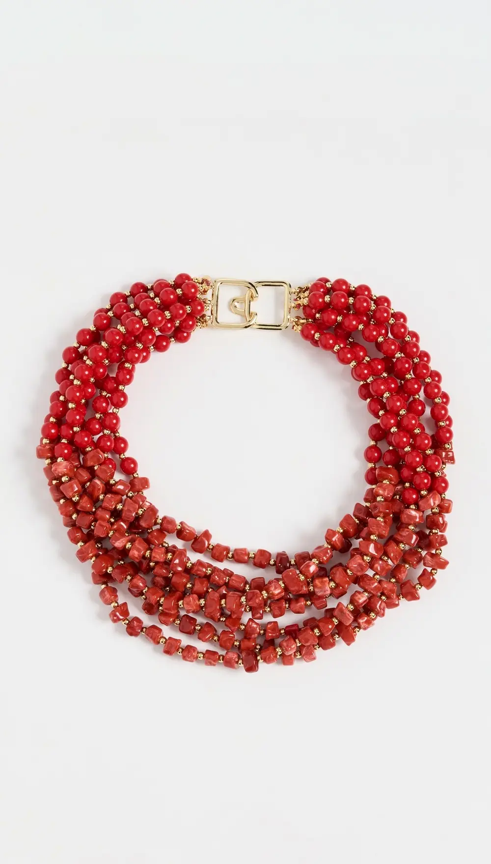 Kenneth Jay Lane Dark Coral Chip Neck