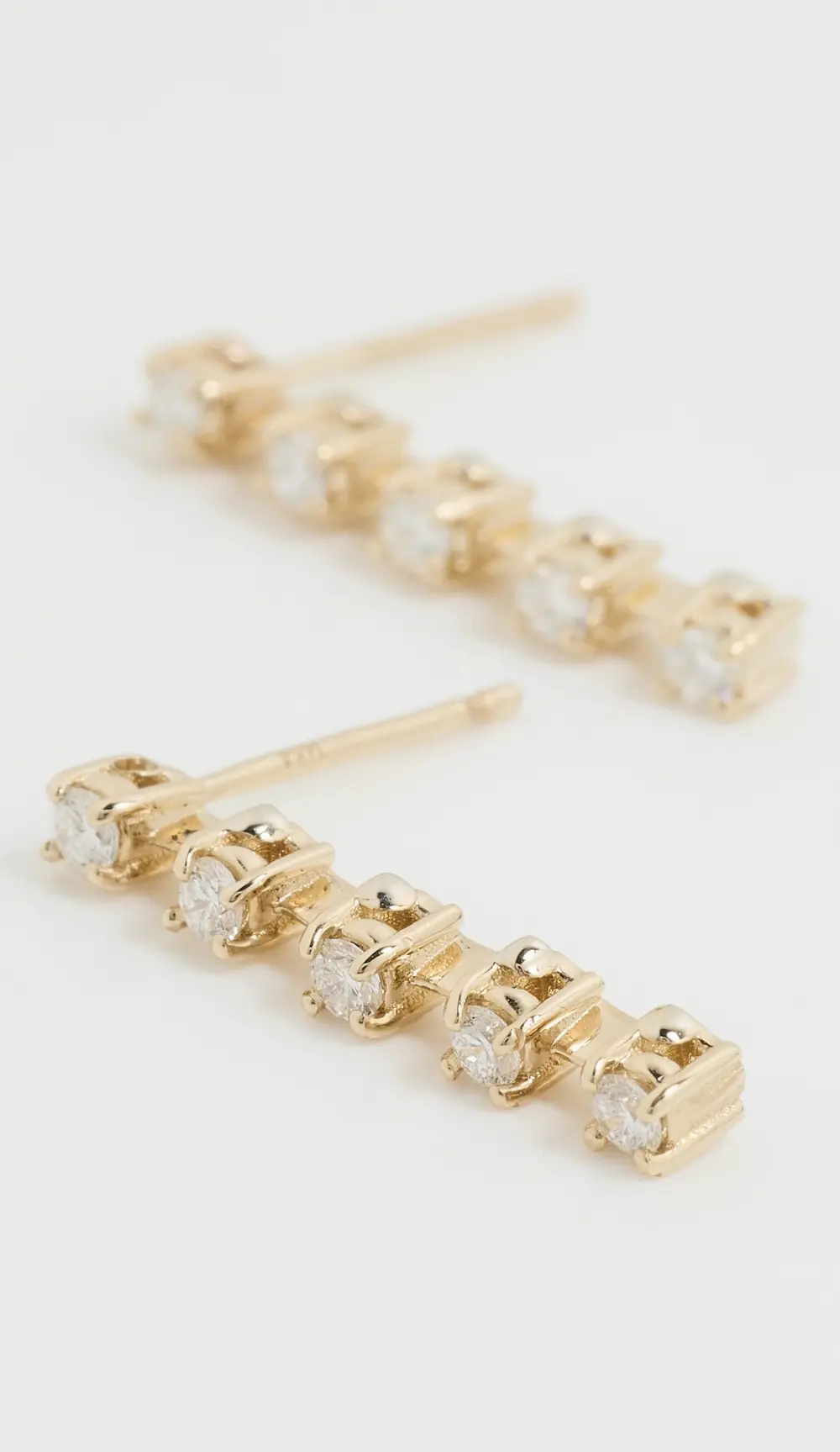 Zoe Chicco 14k Gold Prong Dash Tennis 5 Drop Diamond Earrings