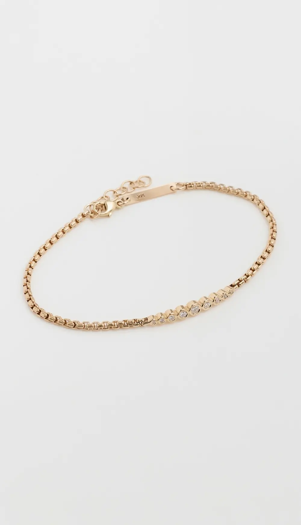 Zoe Chicco 14k Gold Graduated Bezel Diamond Bracelet