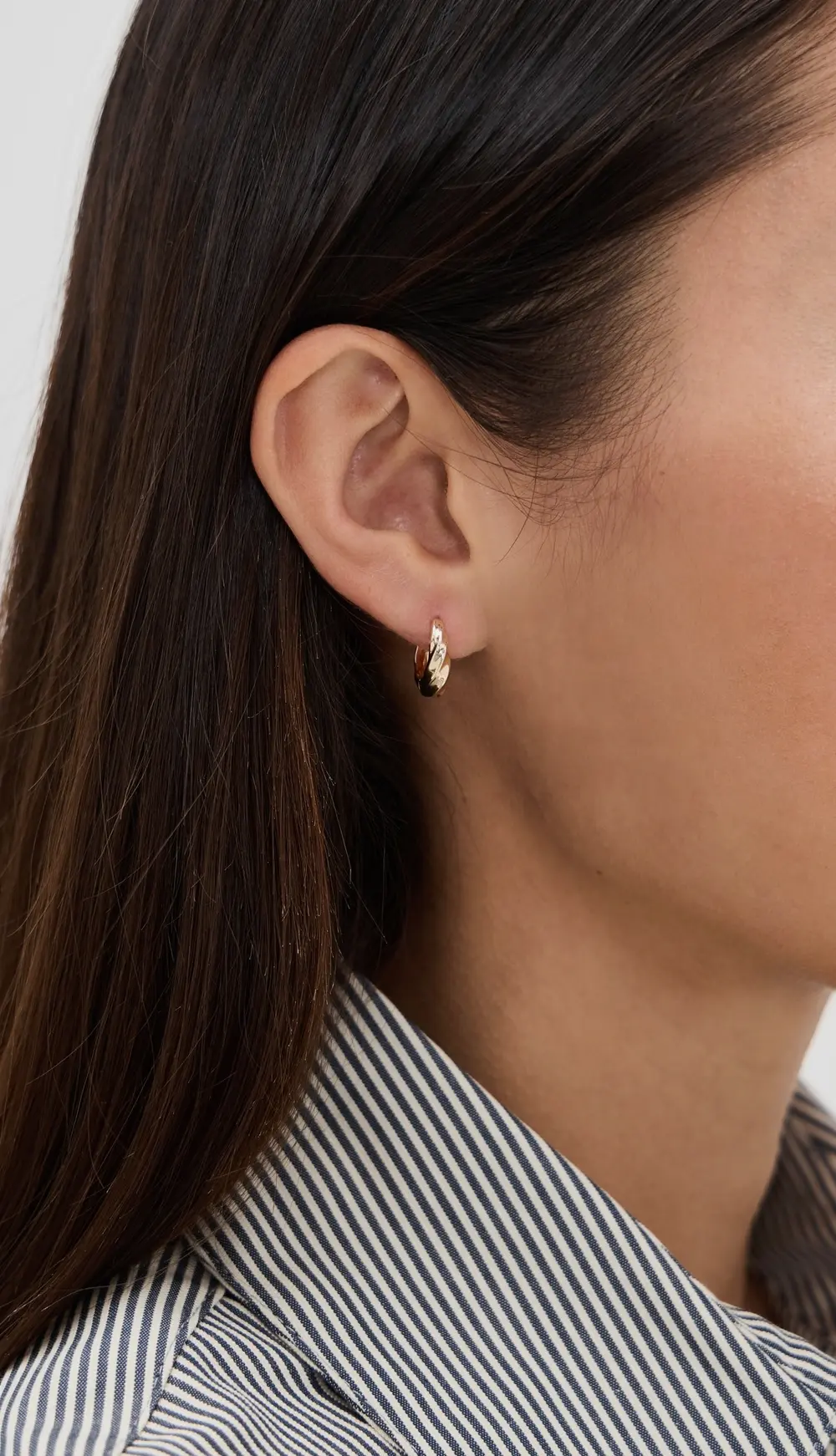 By Adina Eden Solid Twisted Huggie Earrings Combo Set