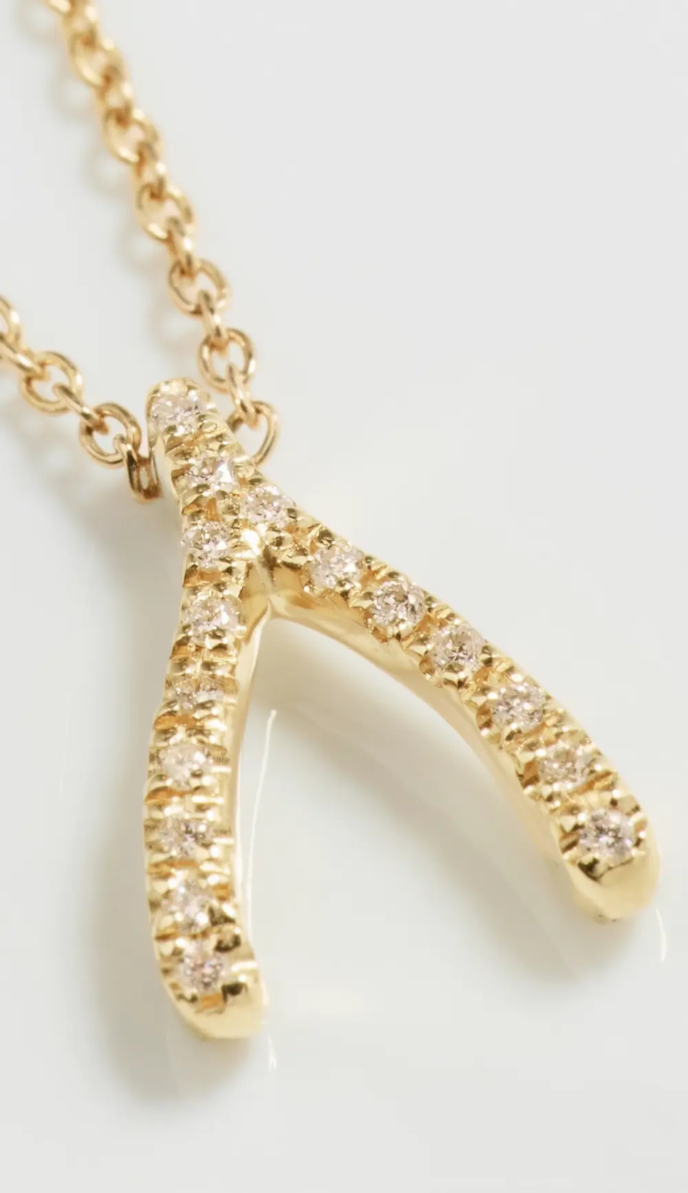 Jennifer Meyer Jewelry 18k Mini Wishbone Necklace