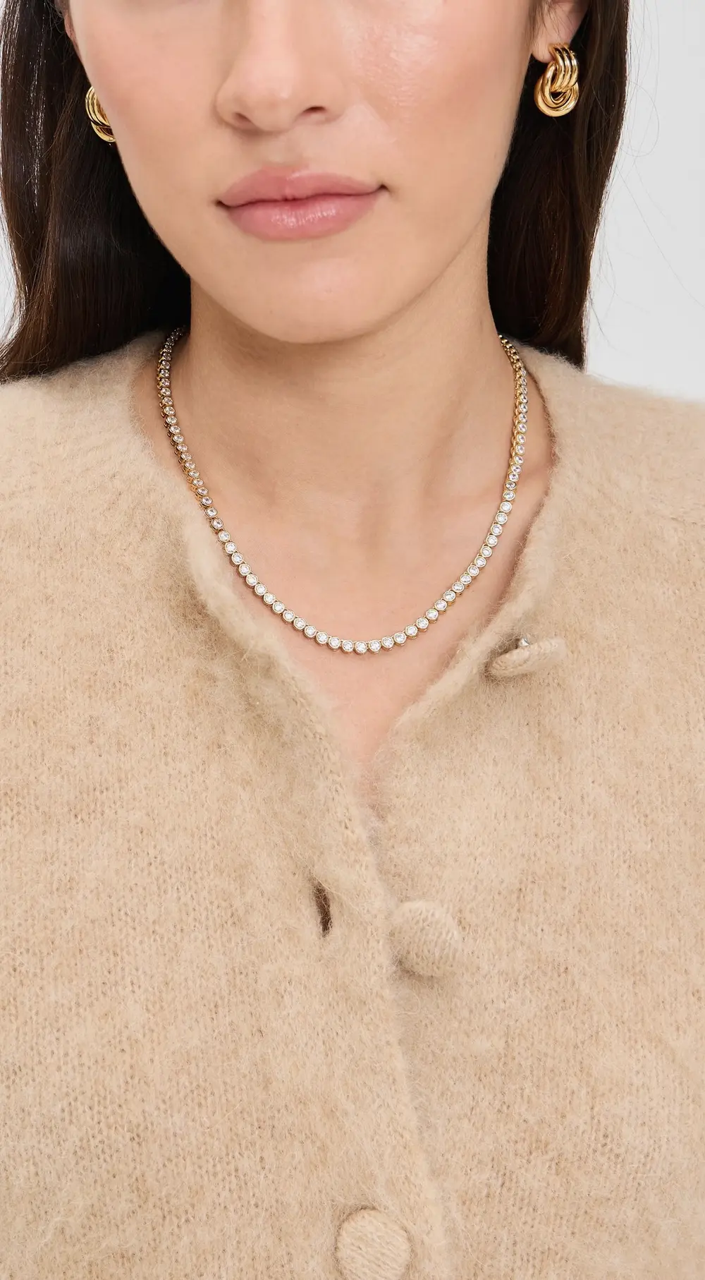 Madewell The Tennis Collection Bezel Set Crystal Necklace