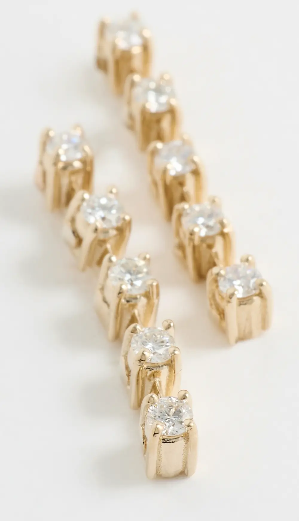 Zoe Chicco 14k Gold Prong Dash Tennis 5 Drop Diamond Earrings