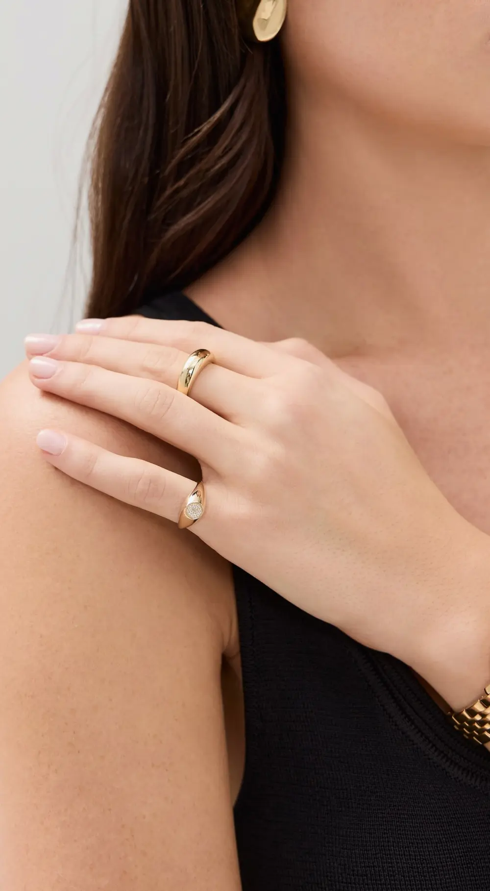 Kalan by Suzanne Kalan 14k Mixed Diamond Circle Signet Ring