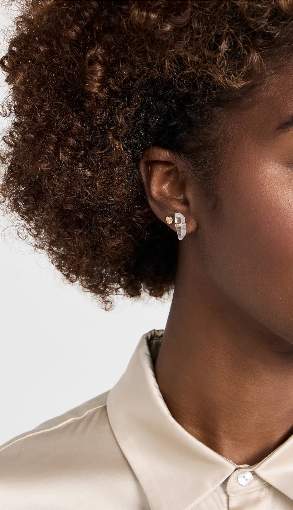 JIA JIA 14k Crystal Quartz Diamond Bar Earrings