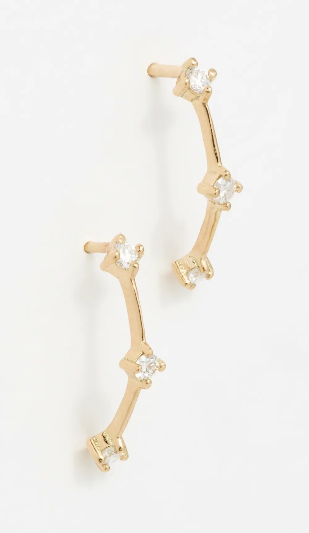 Zoe Chicco 14k Gold Diamond Dash Arc Earrings