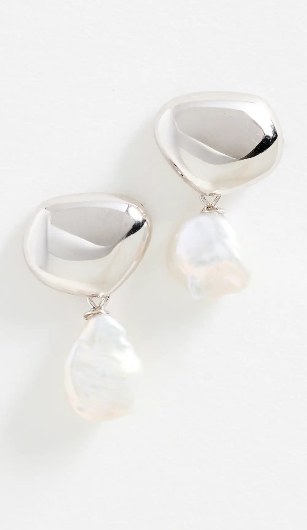 SHASHI Silver Pearl Drop Earrings