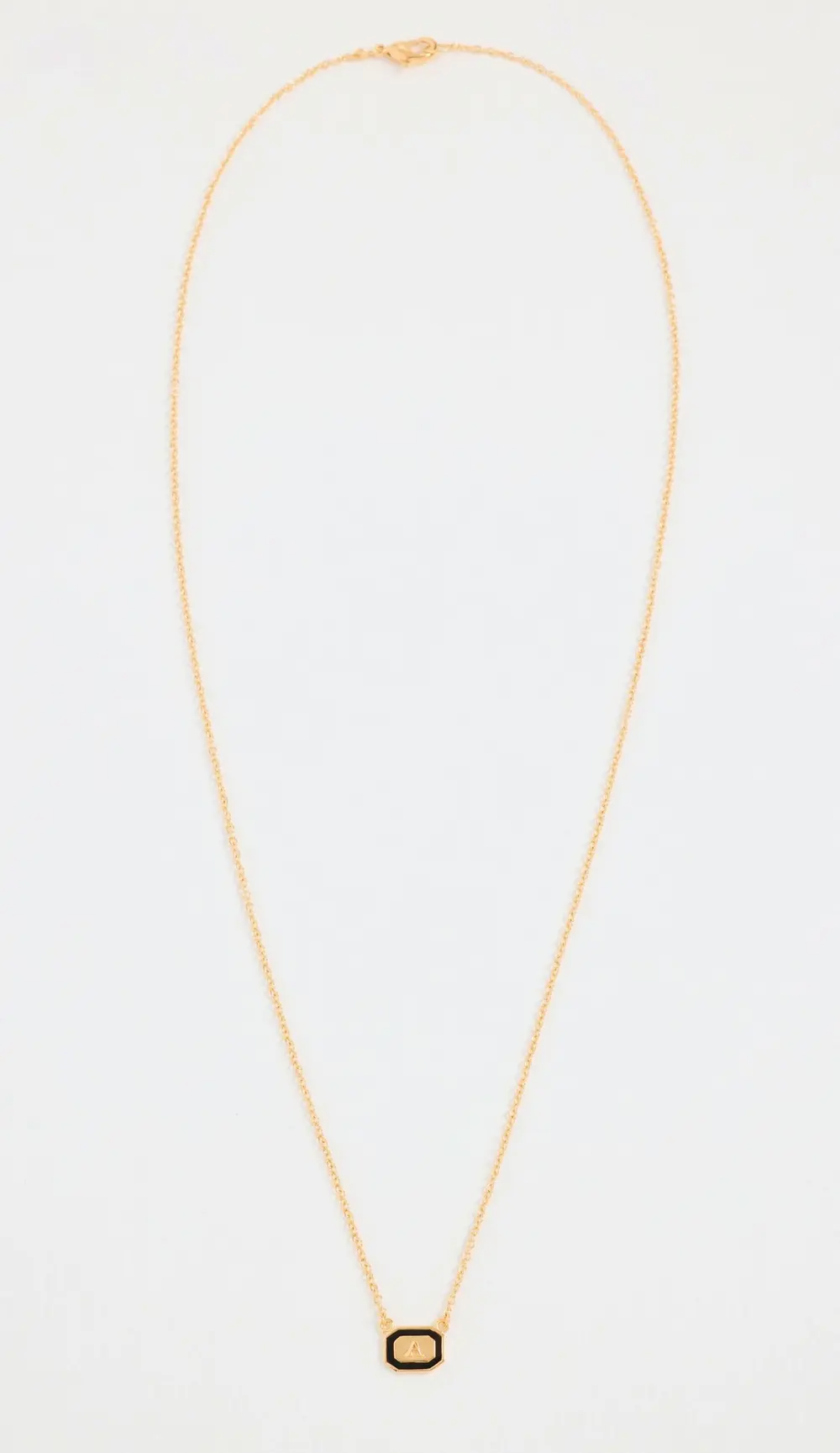 Gwen Beloti Initial Gold Block Pendant Necklace