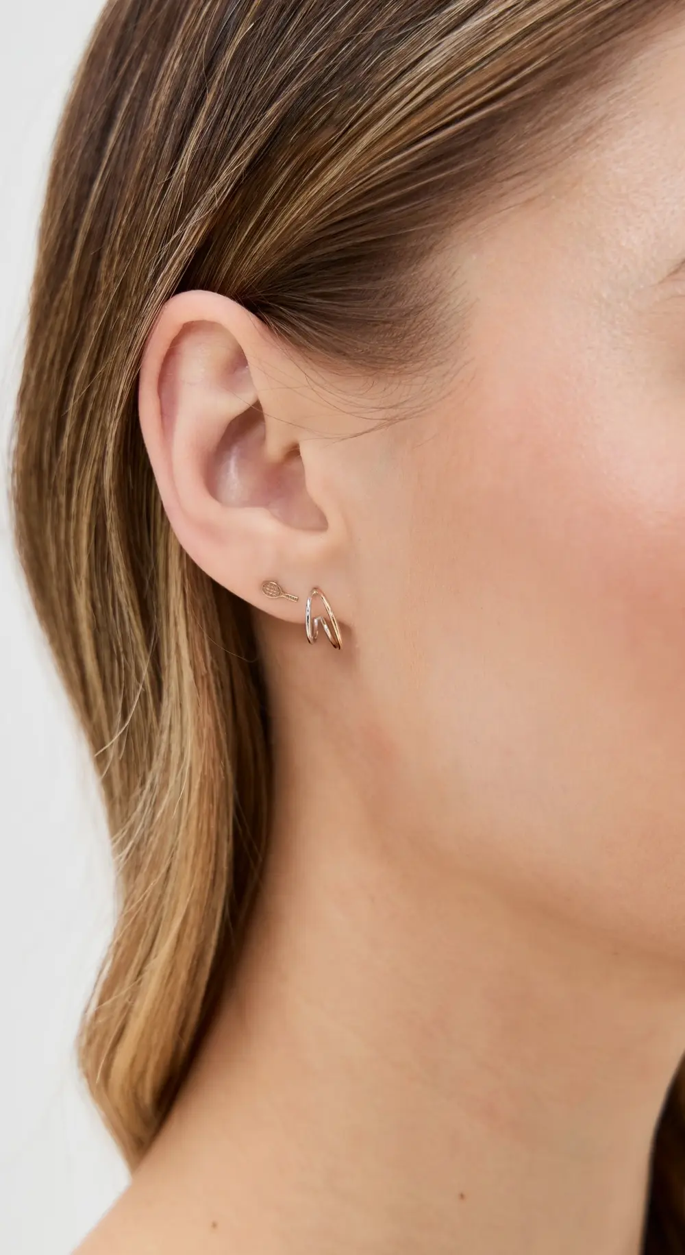 Zoe Chicco 14k Mixed Yellow & White Gold Double Wire Huggie Hoops