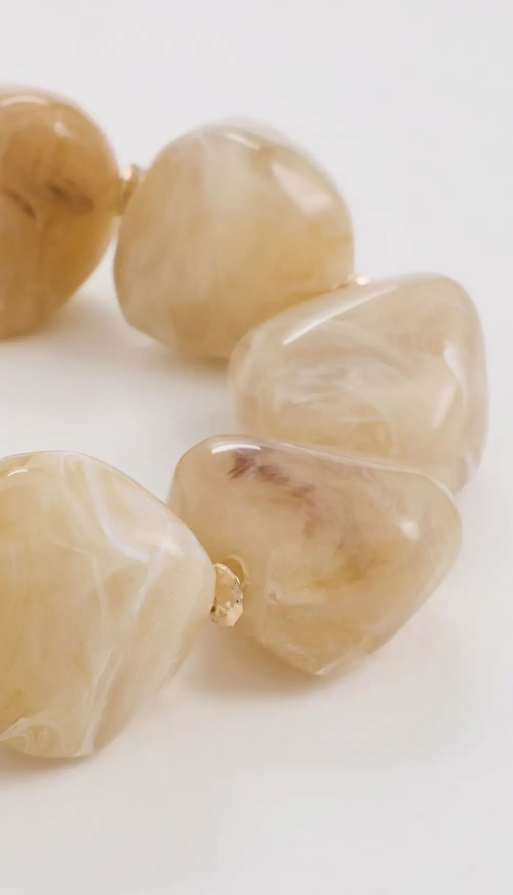 By Adina Eden Neutral Stone Beaded Stretch Bracelet