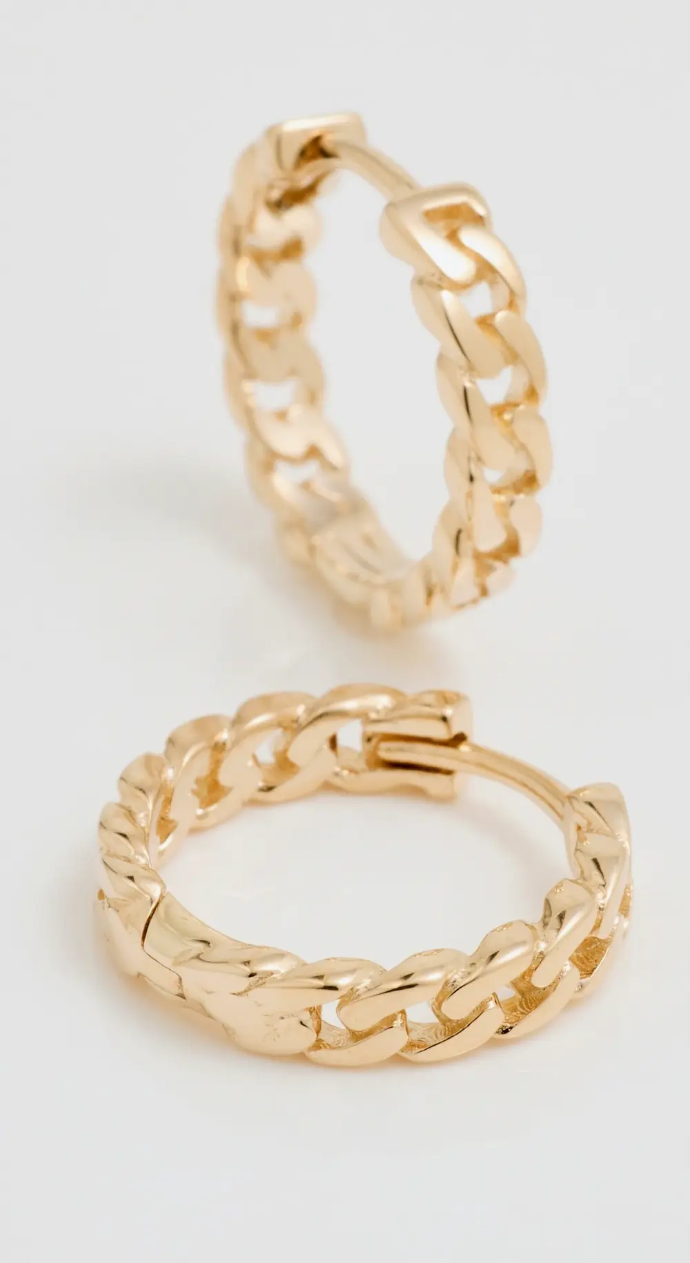 Zoe Chicco 14k Curb Chain Hinged Huggie Hoops