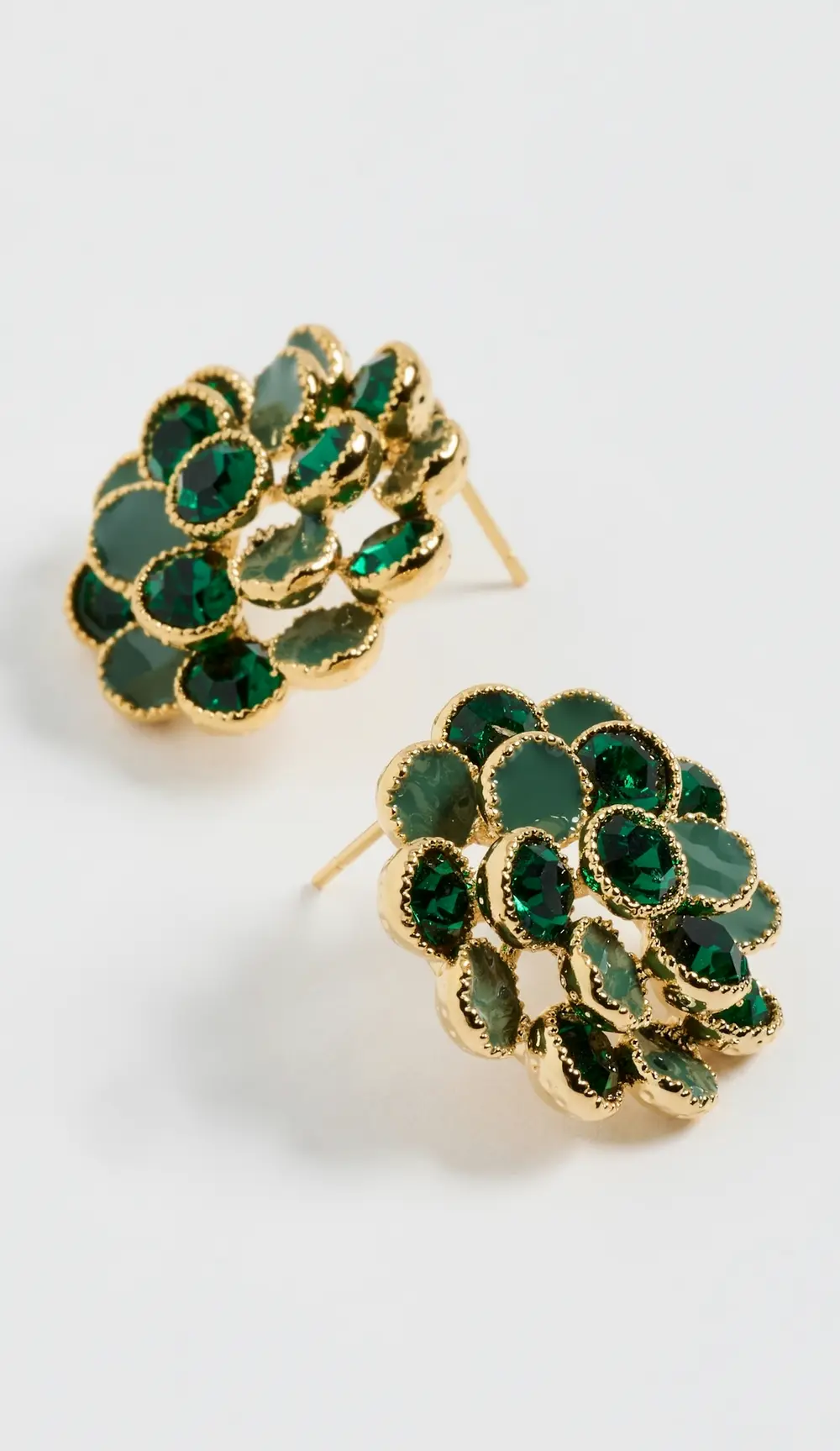 By Adina Eden Colored Beaded Flower Stud Earrings