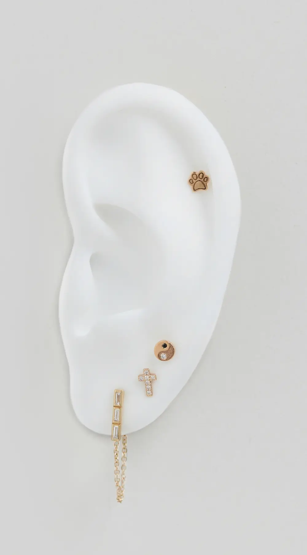 Zoe Chicco 14k Single Itty Bitty Dog Paw Stud Earring