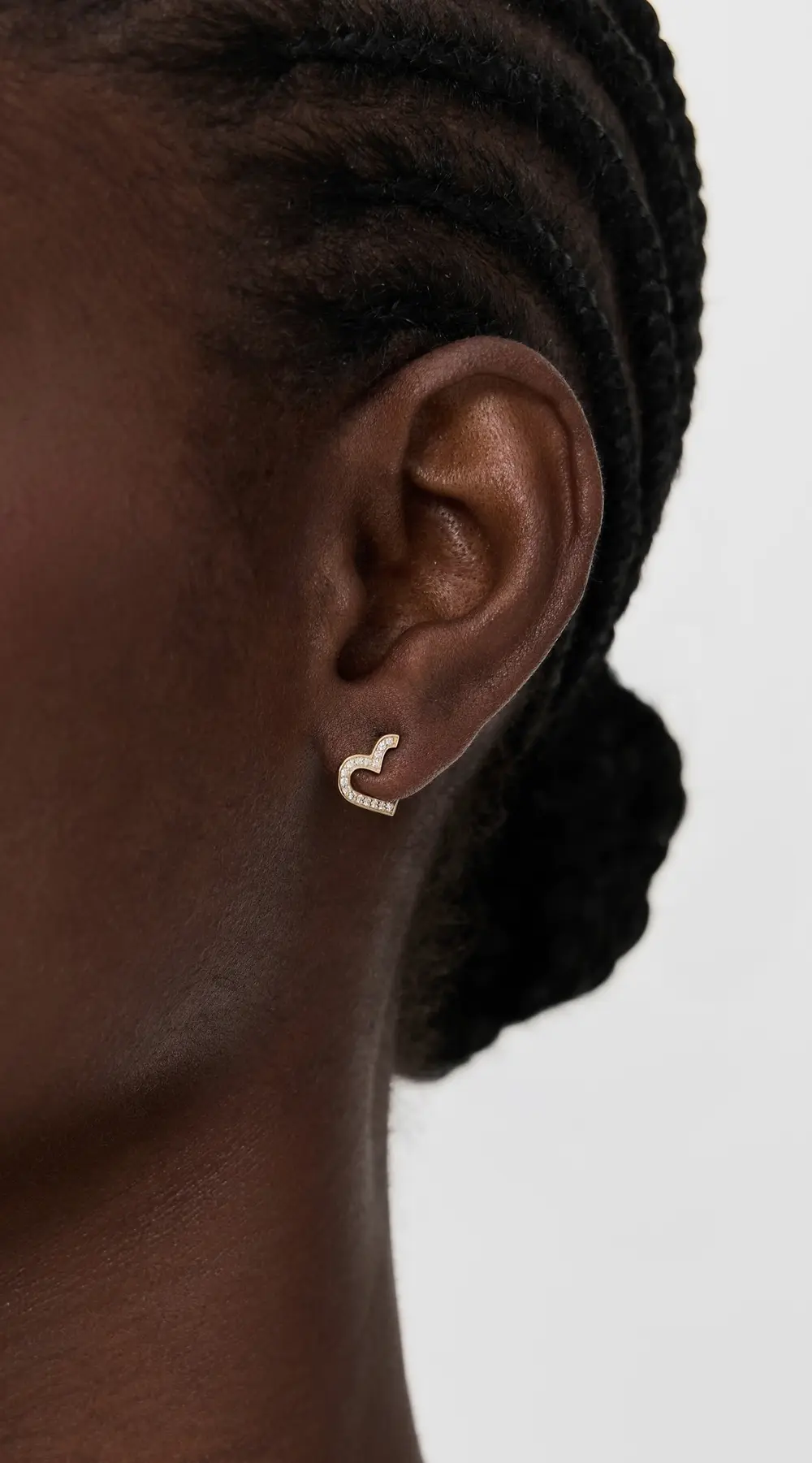 Sydney Evan 14k Small Pave Heart Wrap Hoop Earrings