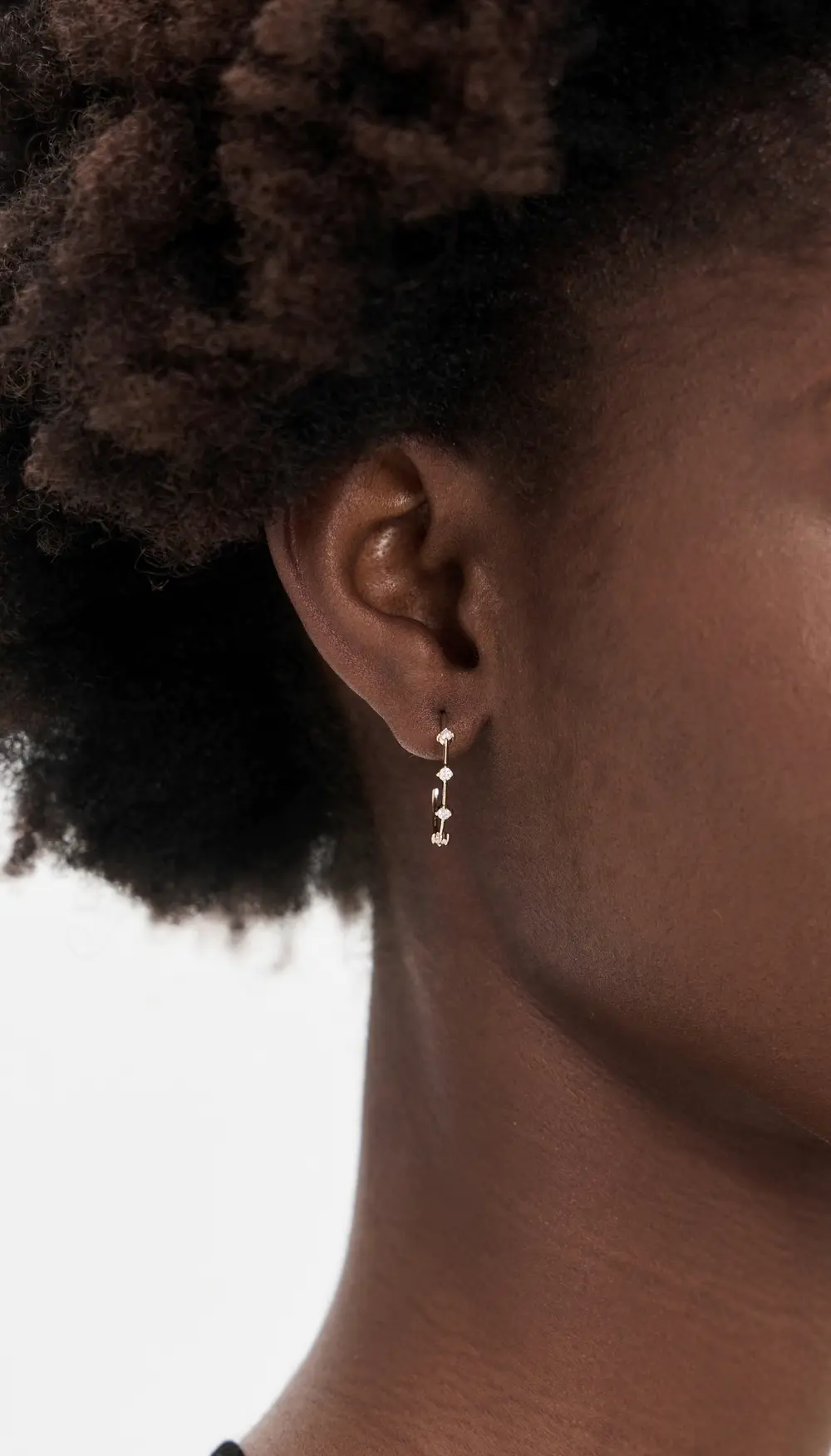 Zoe Chicco 14k Gold Prong Diamond Dash Hoop Earrings