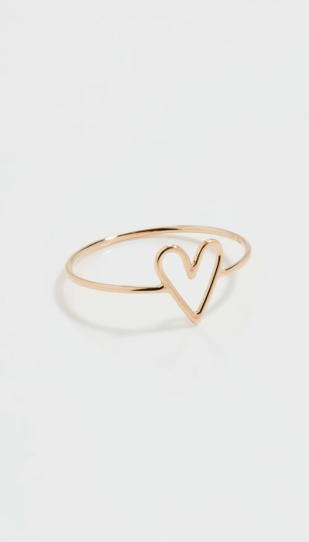 Zoe Chicco 14k Gold Tiny Open Heart Vertical Ring
