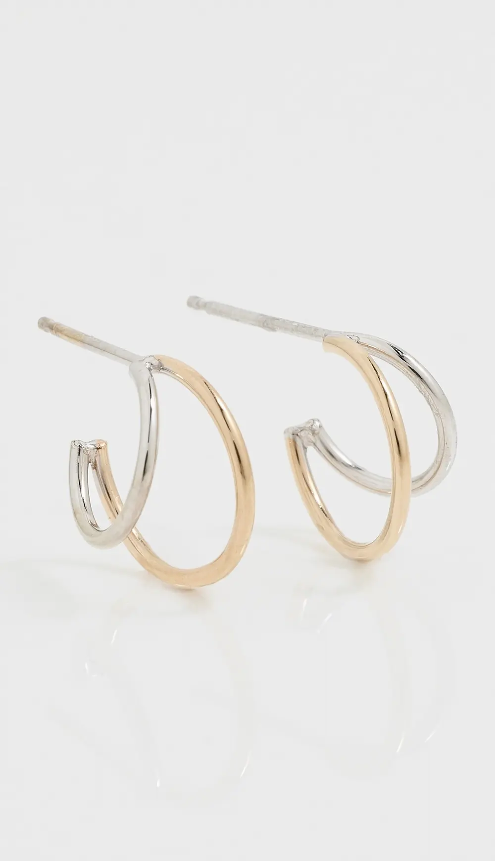 Zoe Chicco 14k Mixed Yellow & White Gold Double Wire Huggie Hoops