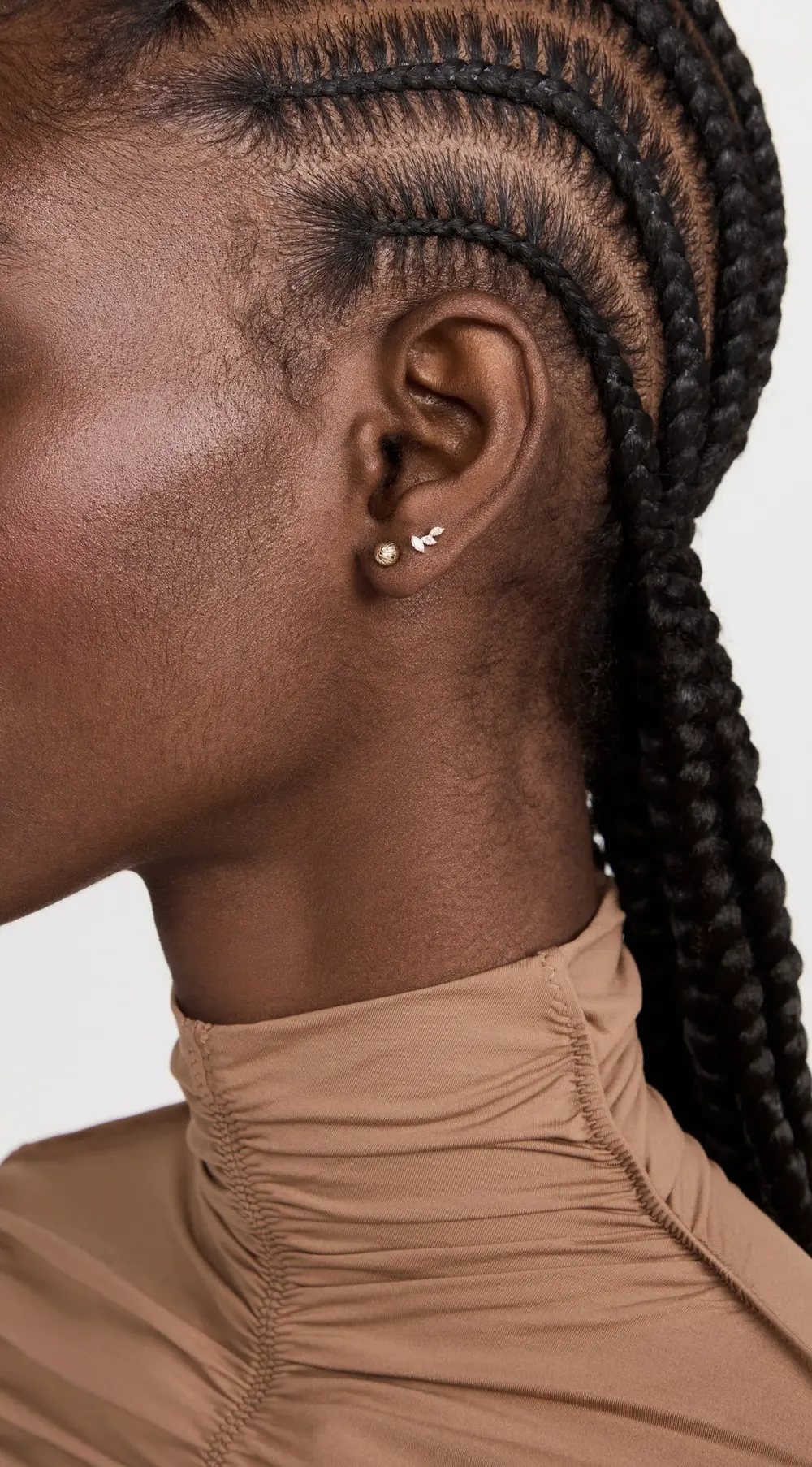 EF Collection 14k Single Triple Marquise Stud Earring