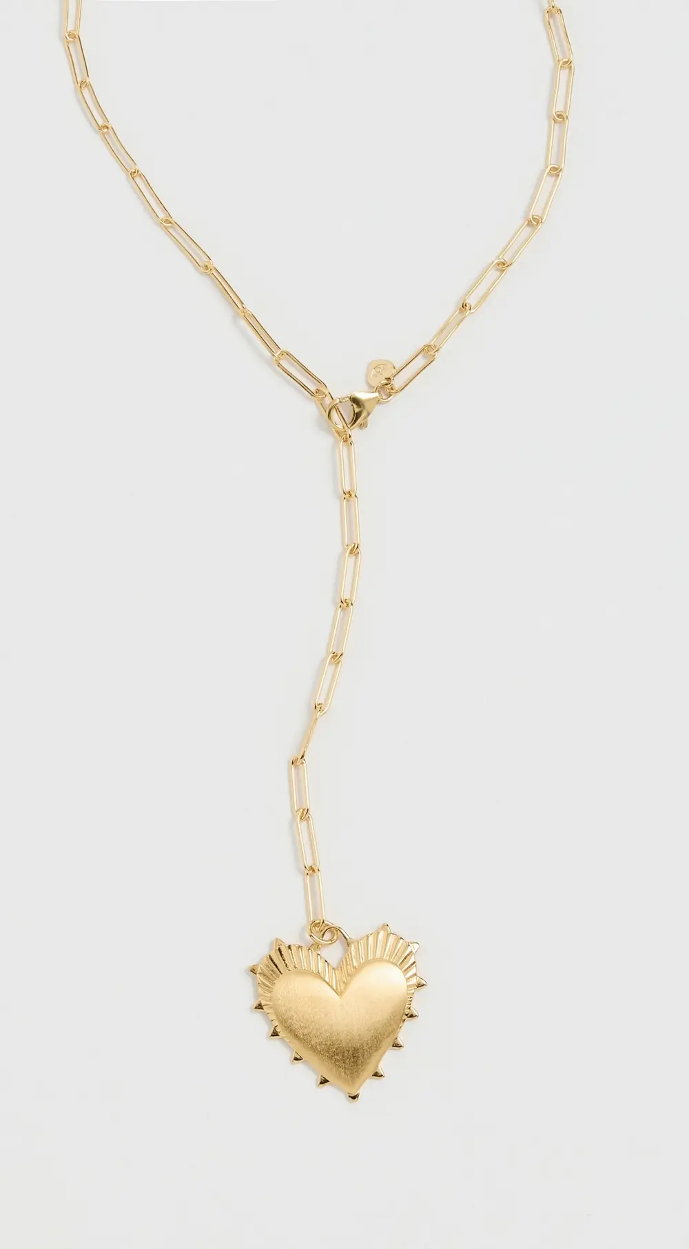 HART Long Link Lariat Necklace with Heart