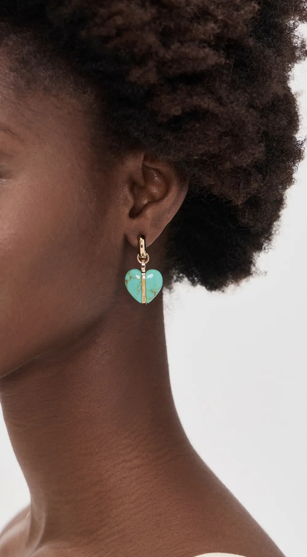 Roxanne Assoulin Semi Heart and Cab Charm Earrings