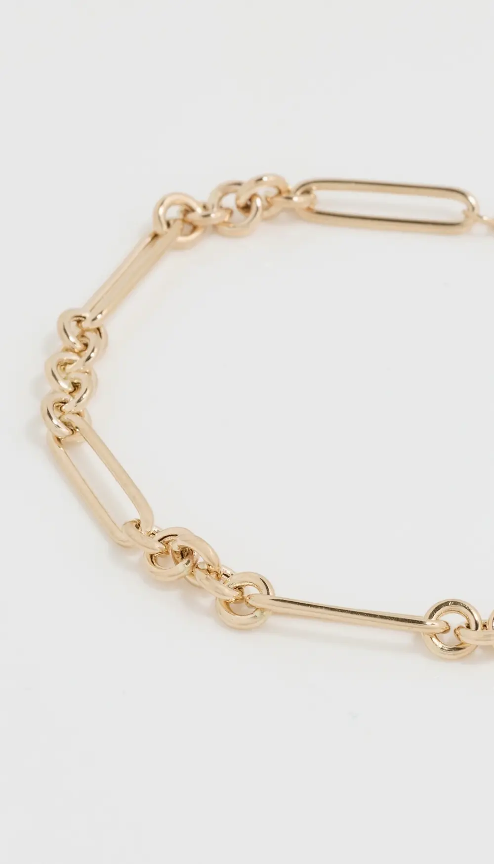 Zoe Chicco 14k Gold Large Mixed Paperclip Bracelet