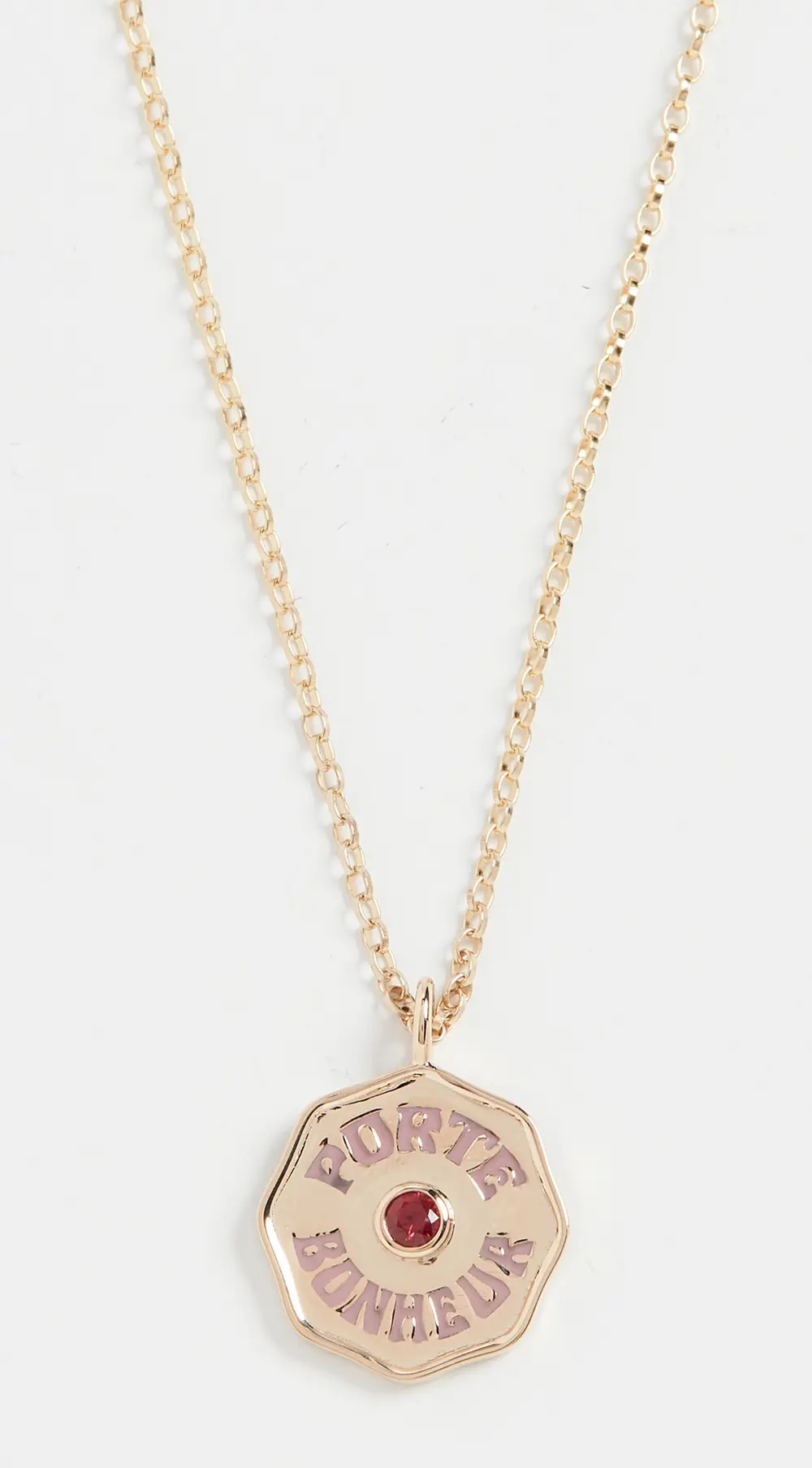 Marlo Laz 14k Mini Porte Bonheur Enamel Coin Necklace