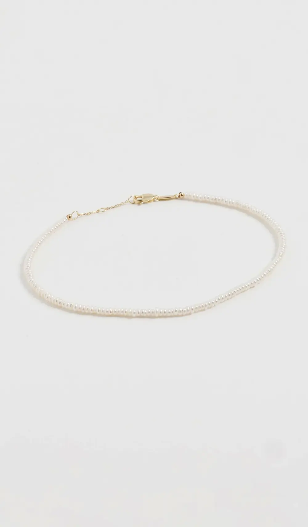 SHASHI Loafer Anklet in Pearl