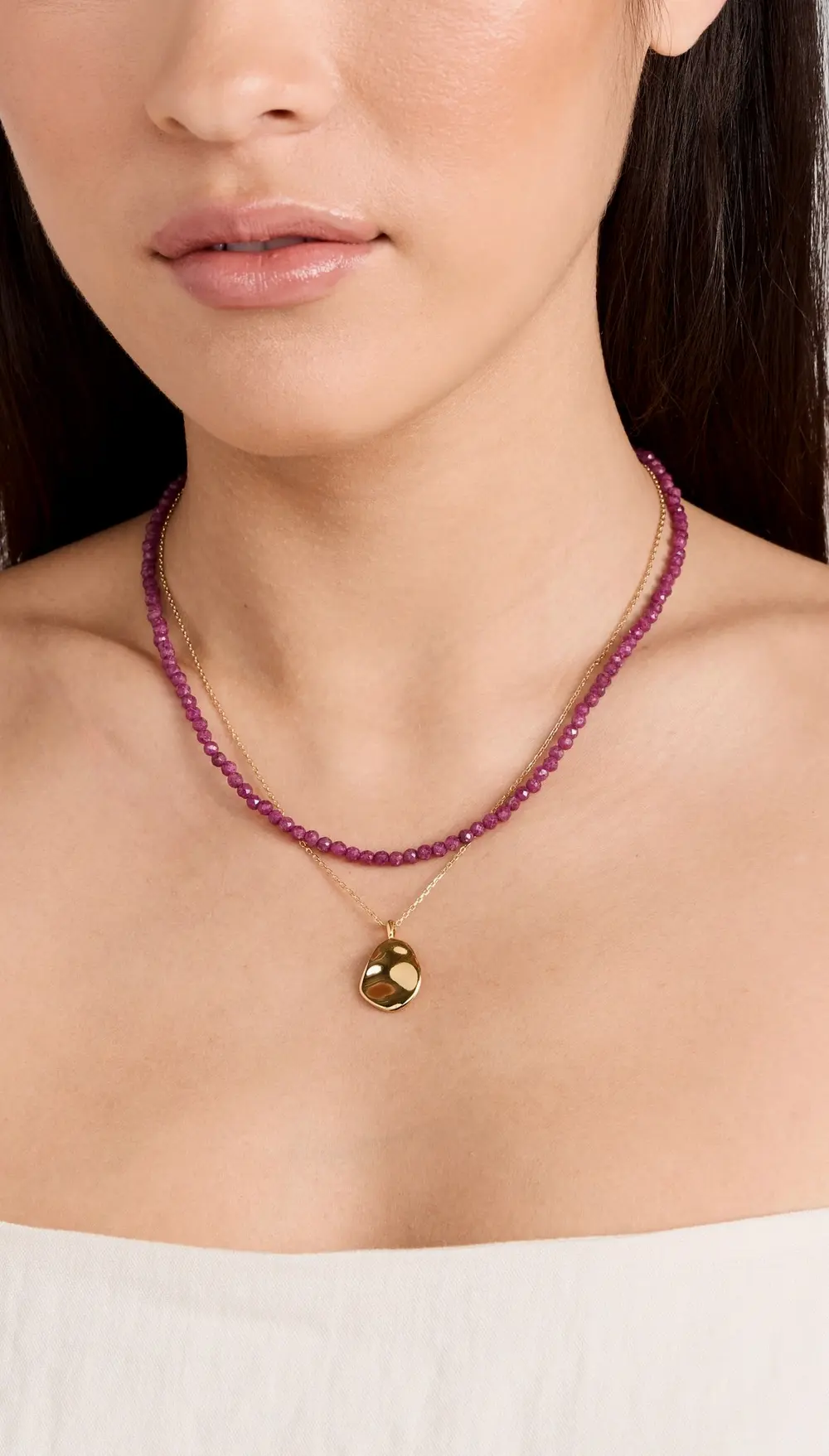 JIA JIA July Ruby Beaded Necklace
