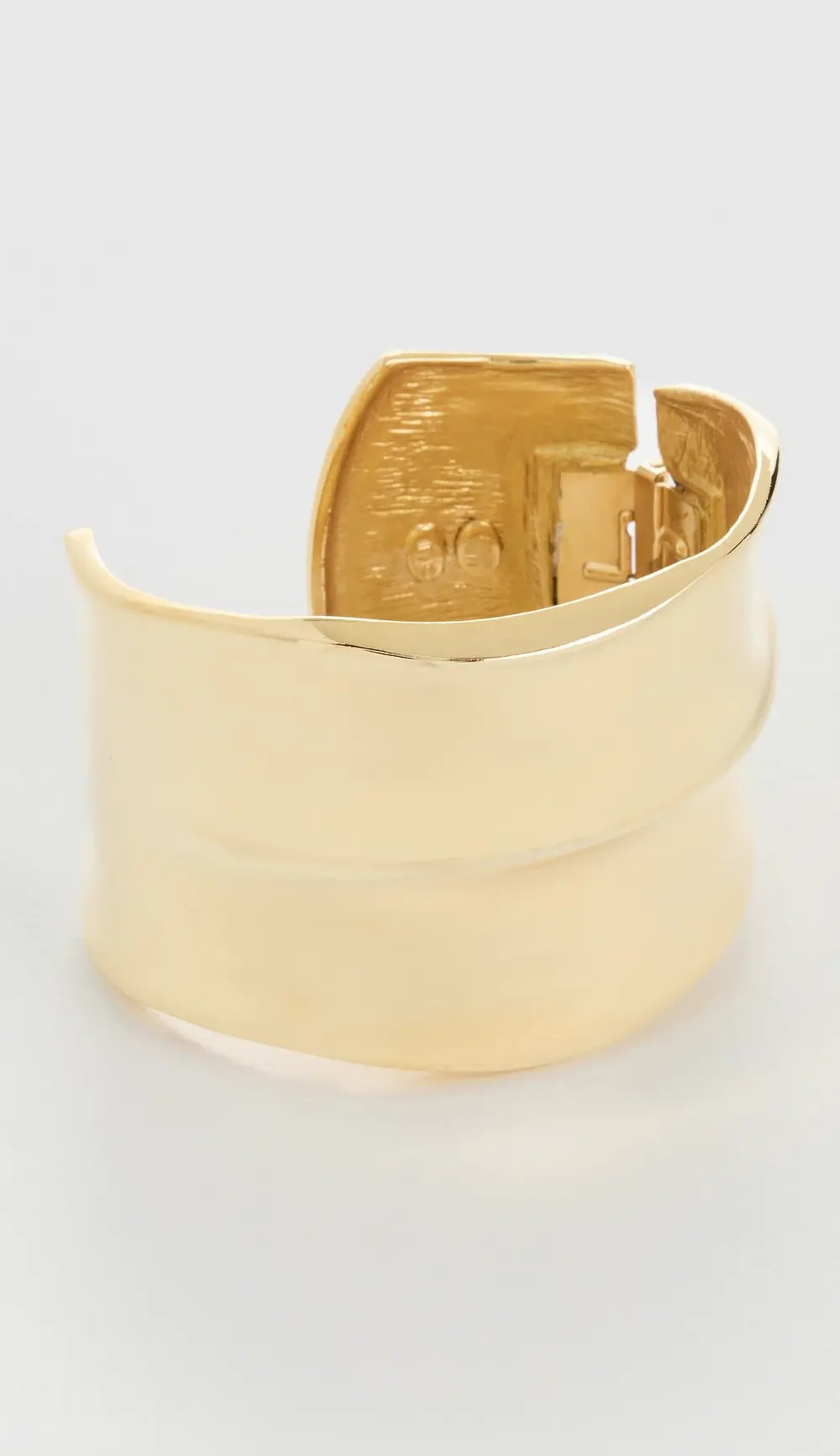 Kenneth Jay Lane Thick Polished Gold Hinged Cuff Bracelet