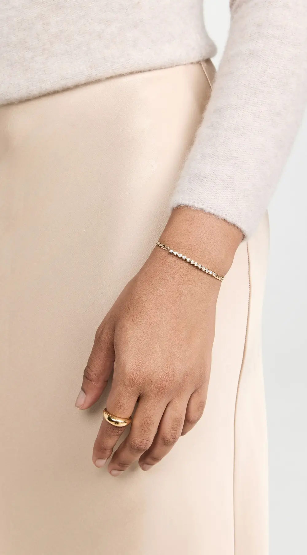 Zoe Chicco 14k Bezel Set Tennis Station Bracelet