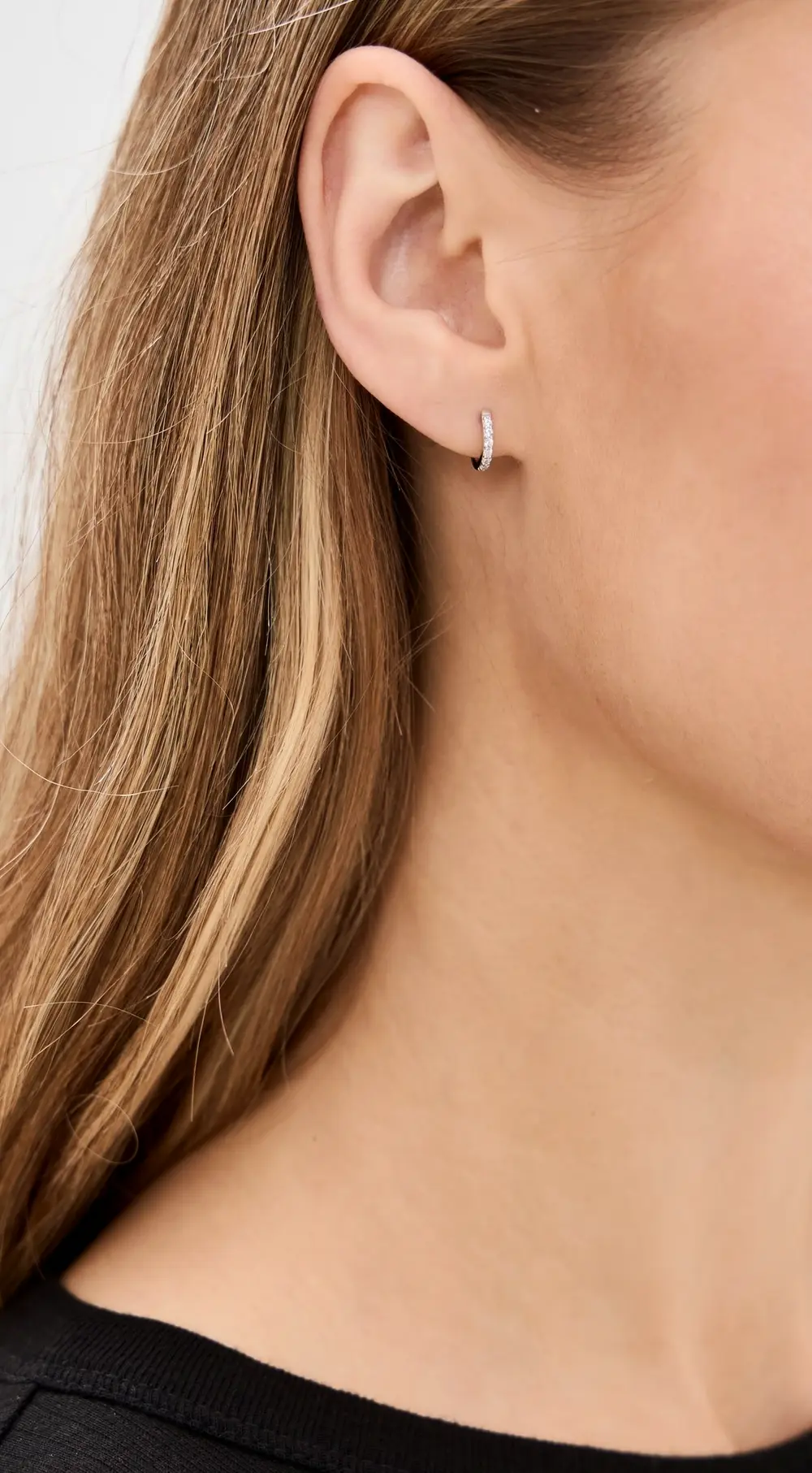 SHASHI Katerina Pave Hoop Earrings