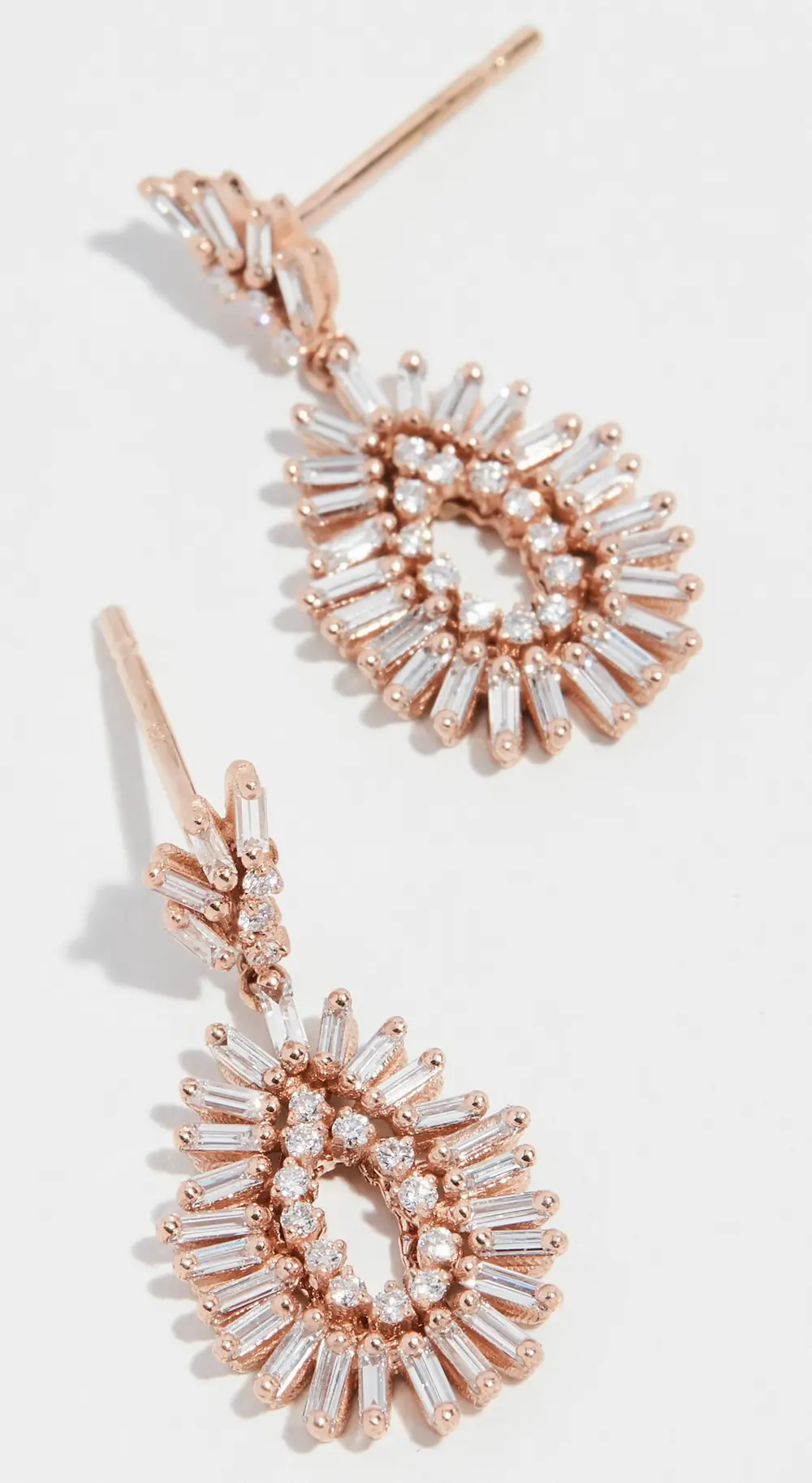 Suzanne Kalan 18k Rose Gold Mini Pear Shaped Earrings