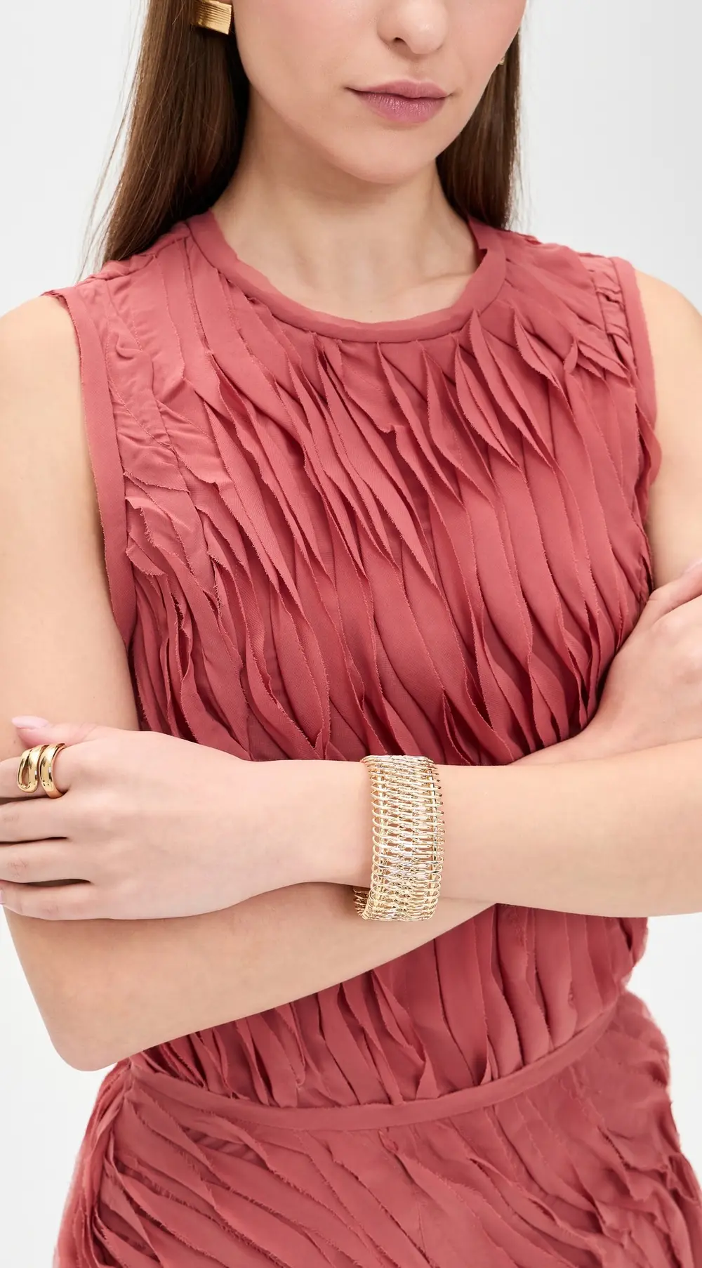 By Adina Eden Mesh Open Cuff Bangle Bracelet