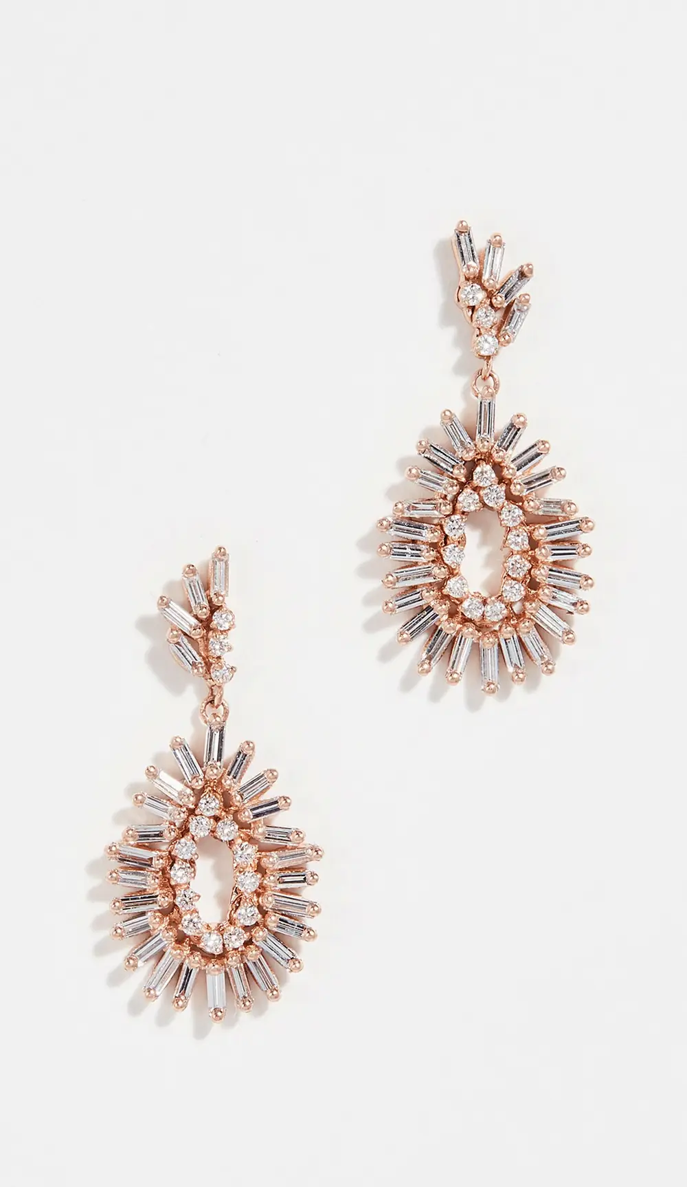 Suzanne Kalan 18k Rose Gold Mini Pear Shaped Earrings