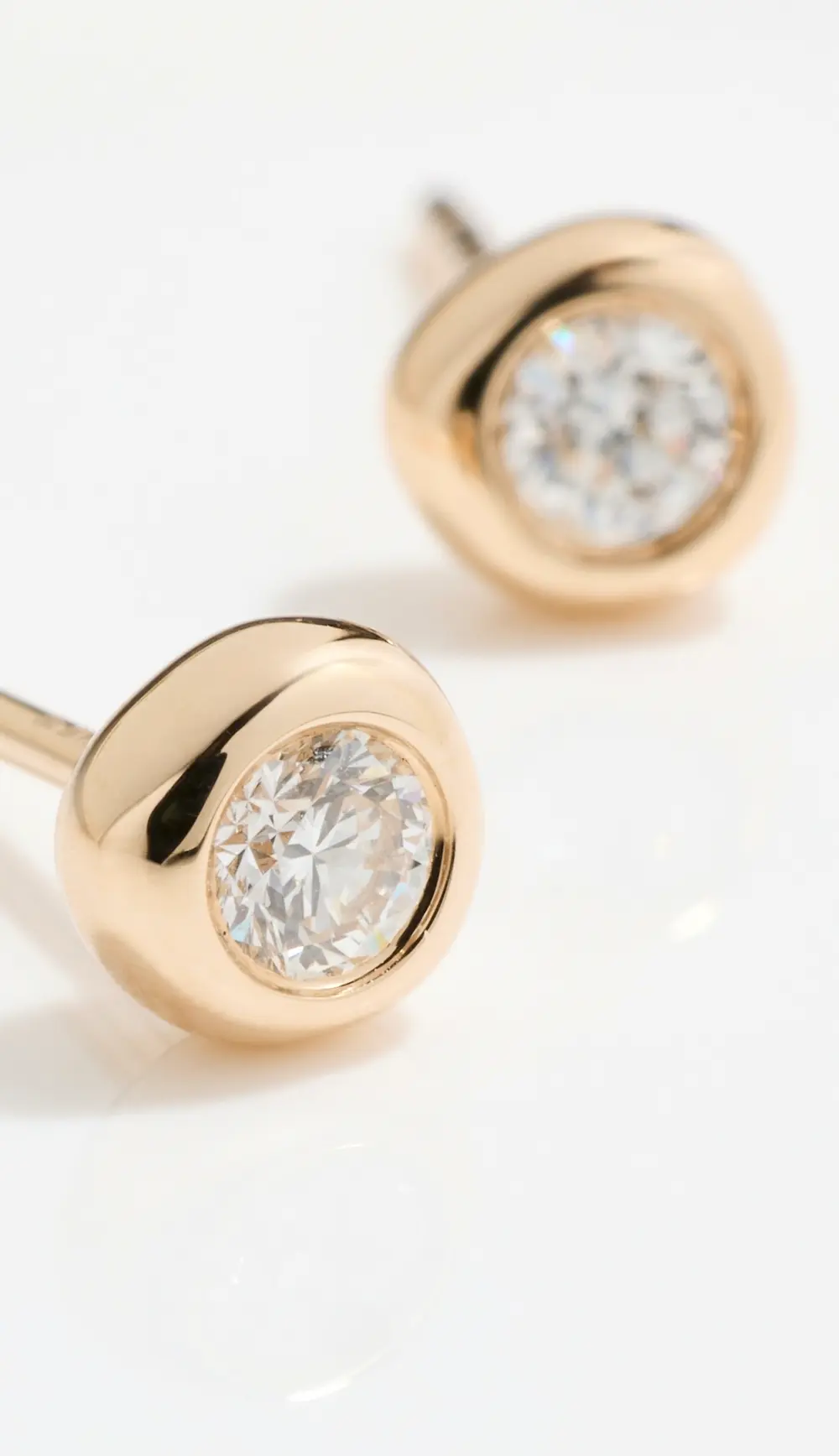 EF Collection Diamond Pillow Stud Earrings
