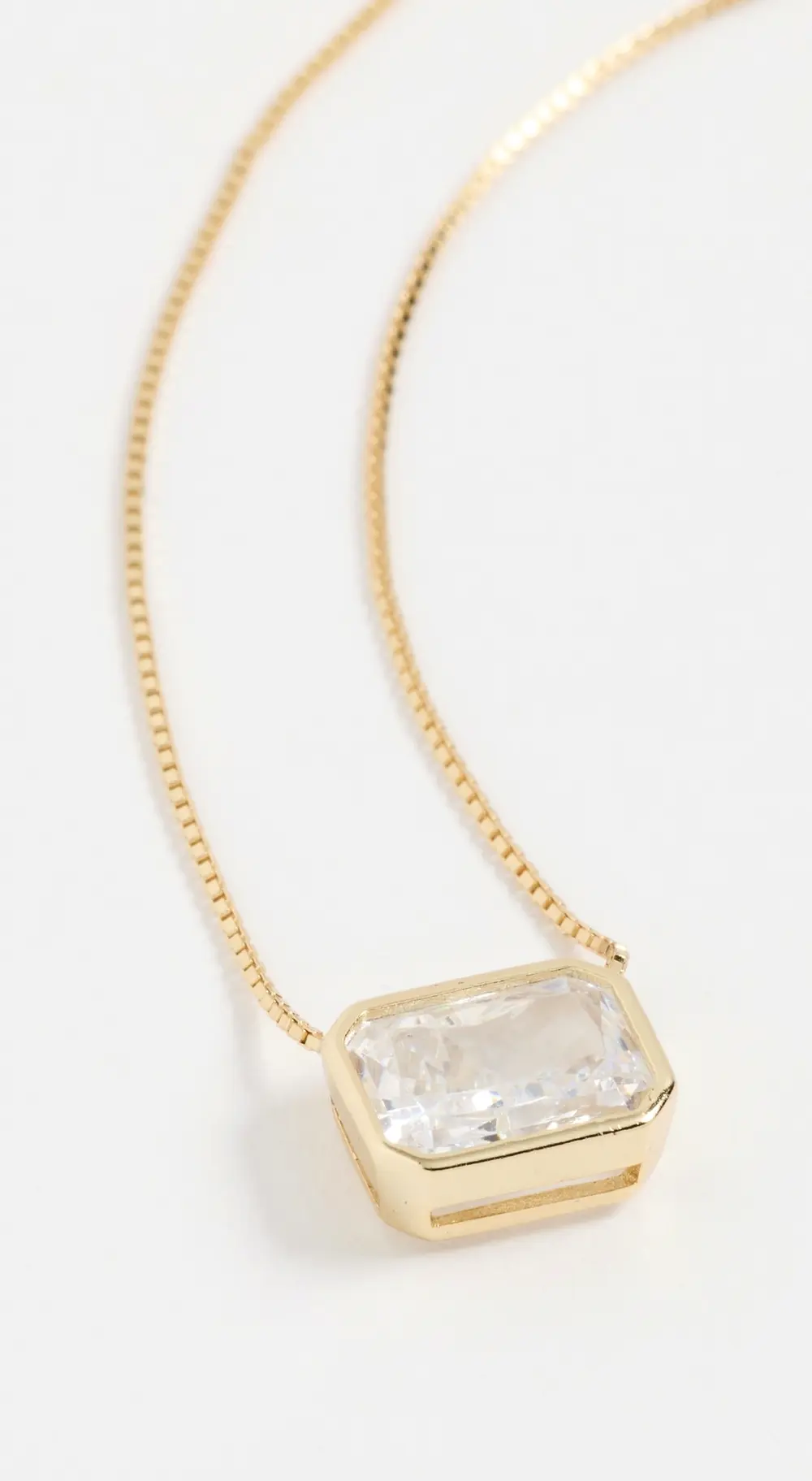 SHASHI Emerald Baguette Necklace