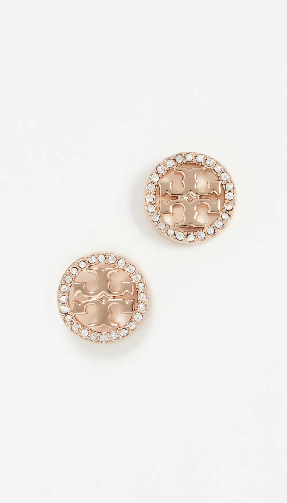 Tory Burch Icon Pavé Circle Stud Earrings
