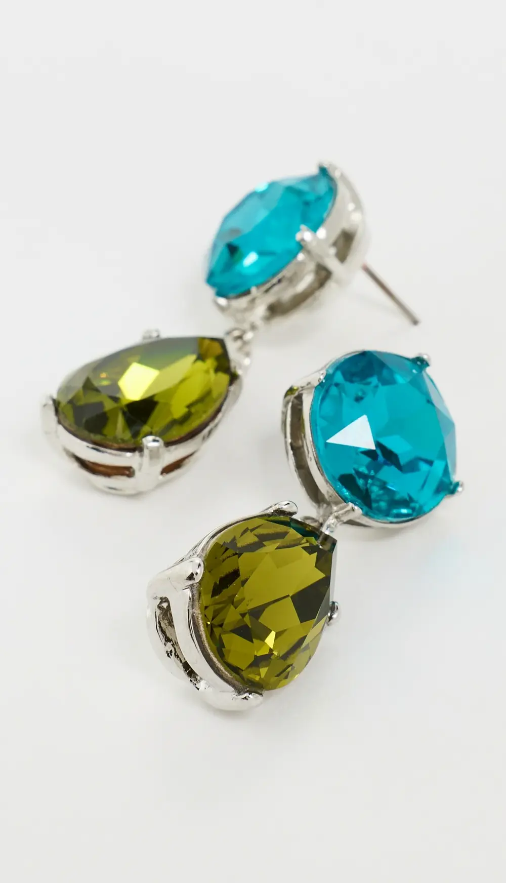 Kenneth Jay Lane Olivine Teardrop Bottom Earrings