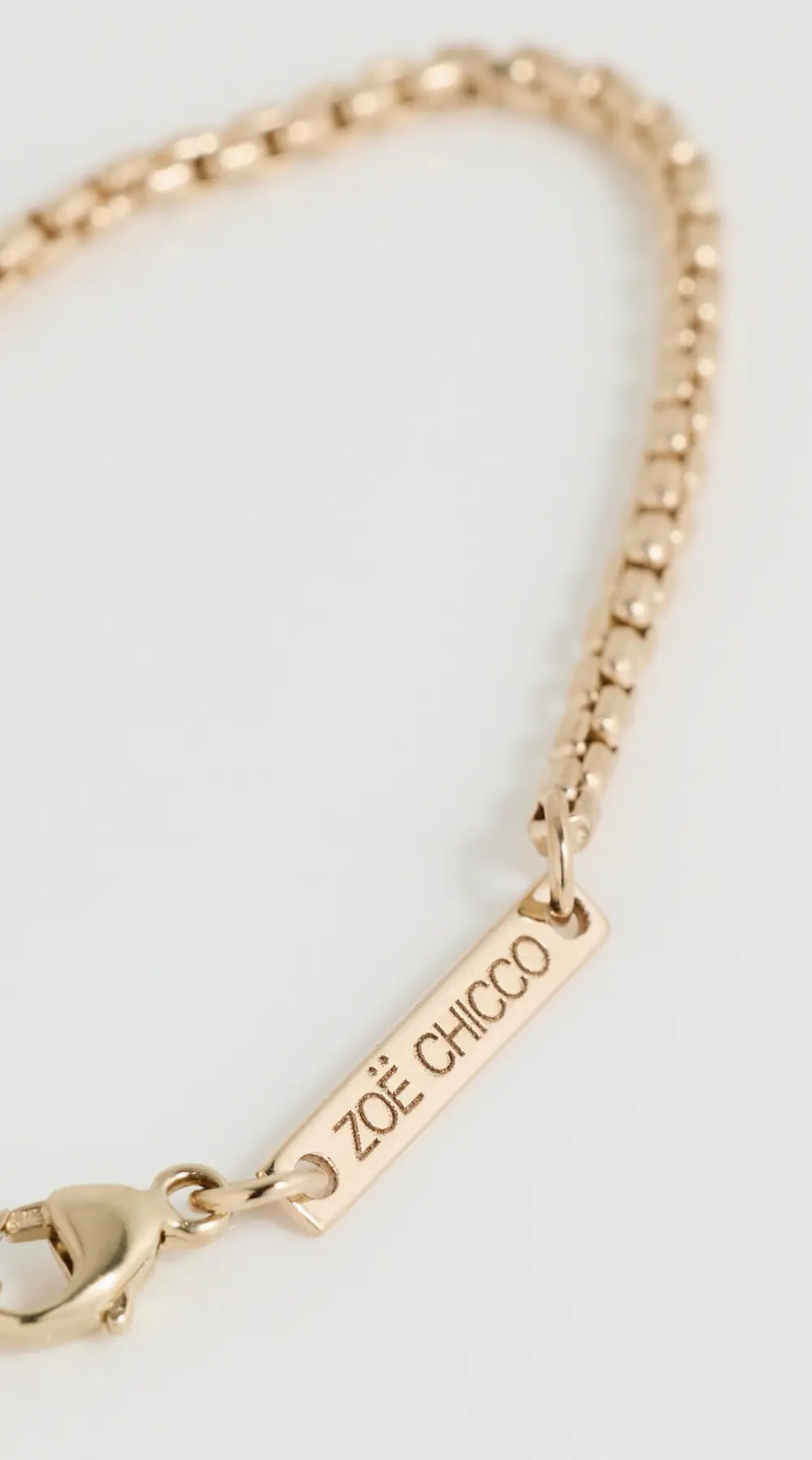 Zoe Chicco 14k Gold Small Box Chain Anklet